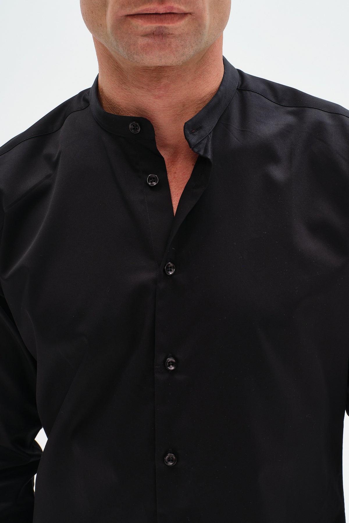 ΑΝΔΡΙΚΟ ΜΑΥΡΟ ΠΟΥΚΑΜΙΣΟ PORTOBELLO'S ΜΕ ΜΑΟ ΓΙΑΚΑ SLIM FIT