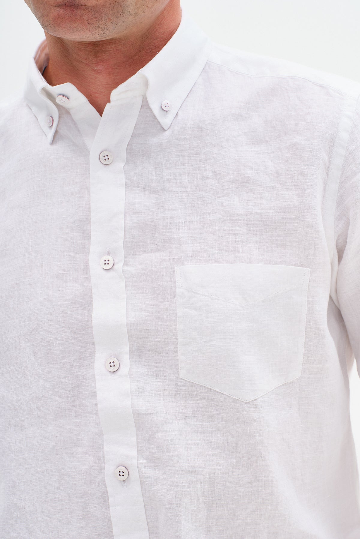 ΑΝΔΡΙΚΟ ΛΕΥΚΟ ΛΙΝΟ ΠΟΥΚΑΜΙΣΟ ΜΕ BUTTON DOWN ΓΙΑΚΑ MODERN FIT