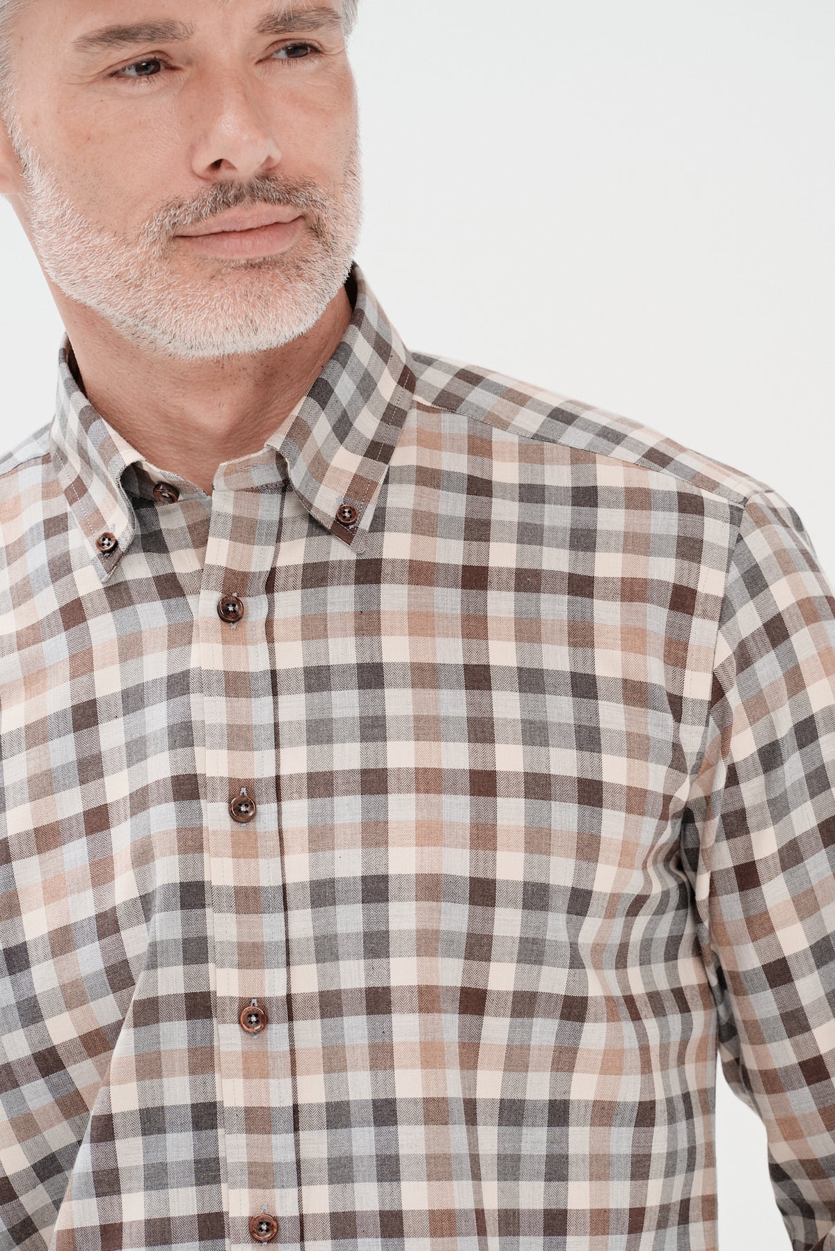 ΑΝΔΡΙΚΟ ΚΑΡΟ ΣΚΟΥΡΟ ΜΠΕΖ ΠΟΥΚΑΜΙΣΟ PORTOBELLO'S ΜΕ BUTTON DOWN ΓΙΑΚΑ REGULAR FIT