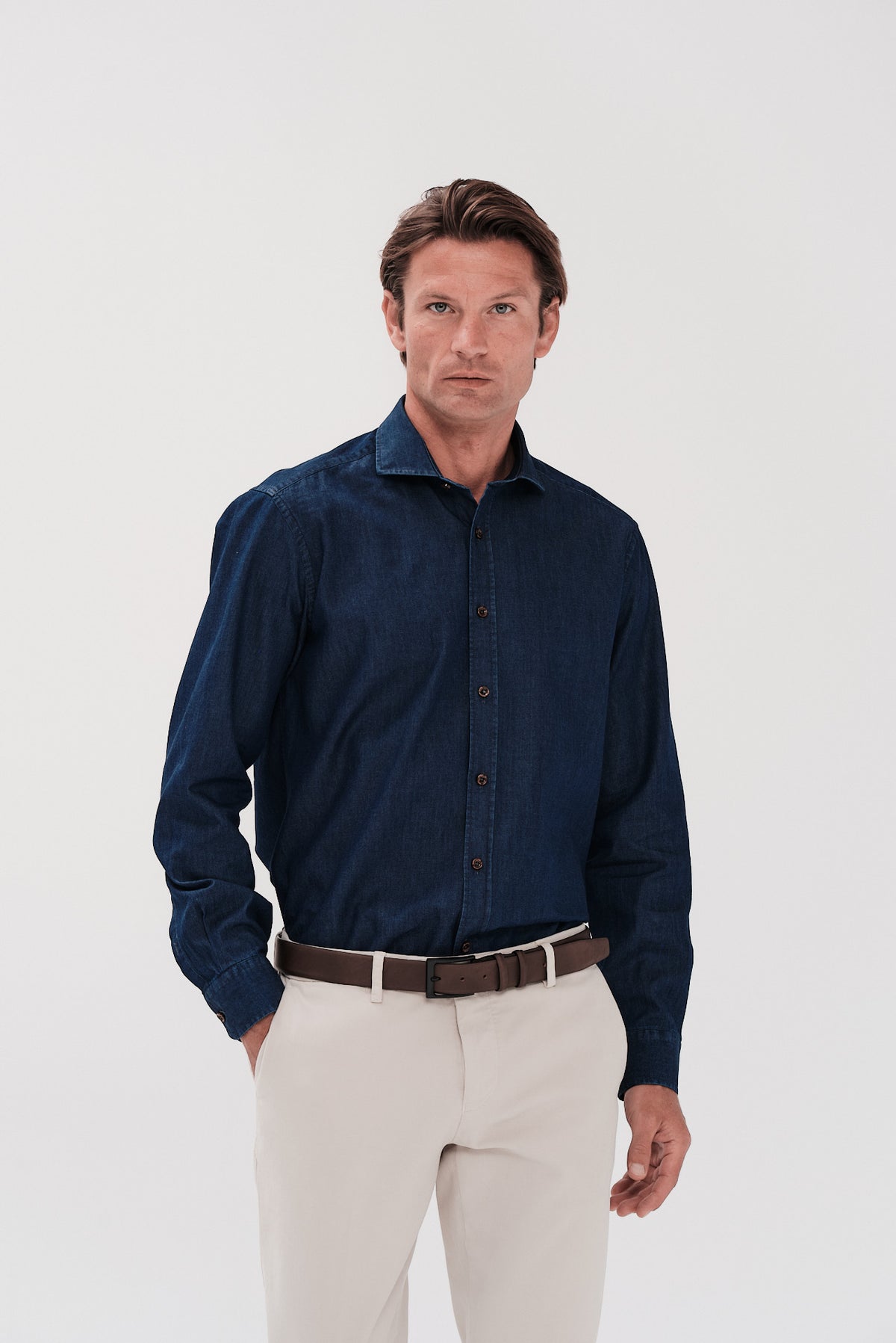ΑΝΔΡΙΚΟ DENIM ΠΟΥΚΑΜΙΣΟ ΜΕ REX ΓΙΑΚΑ PORTOBELLO'S REGULAR FIT