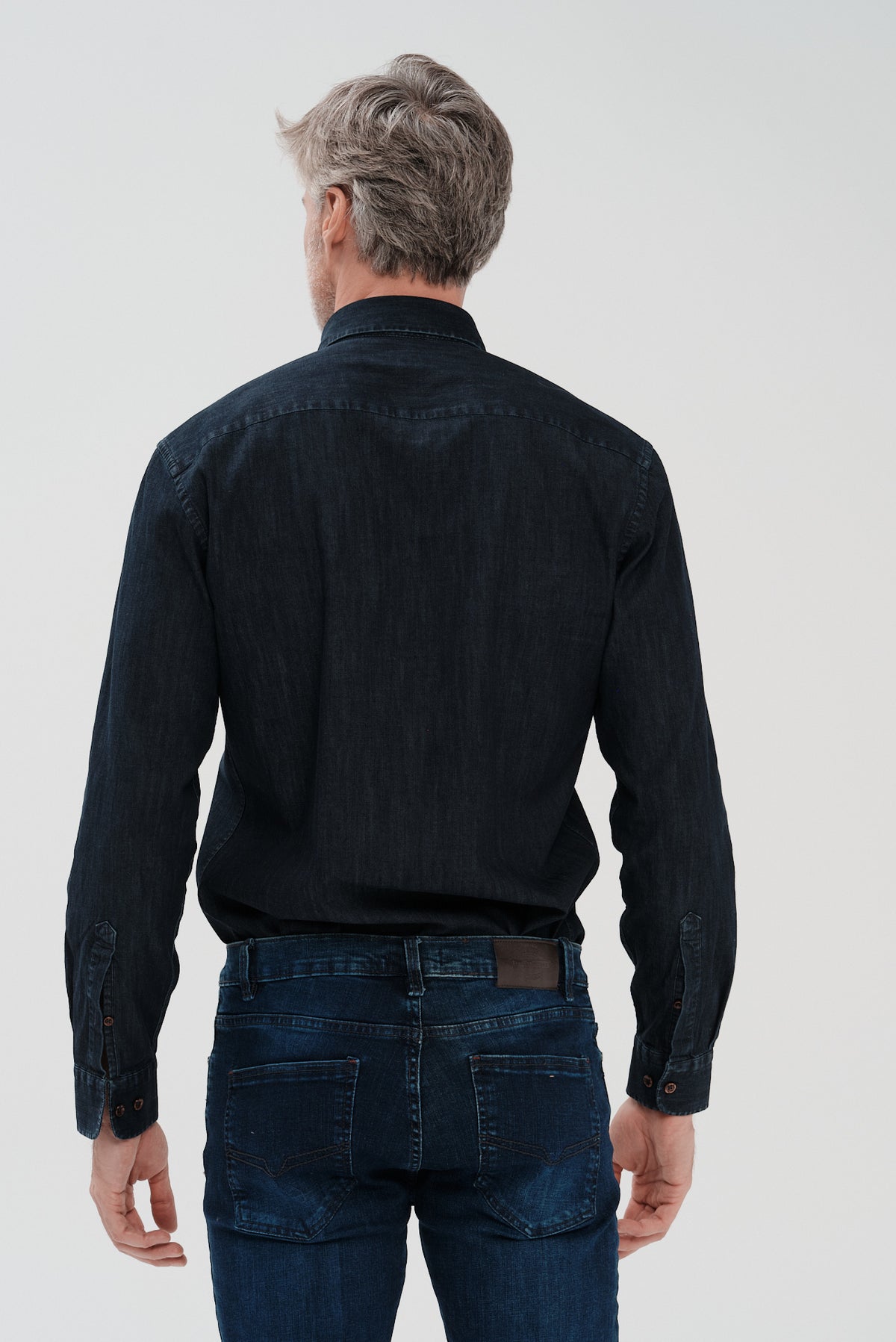 ΑΝΔΡΙΚΟ ΣΚΟΥΡΟ DENIM ΠΟΥΚΑΜΙΣΟ PORTOBELLO'S ΜΕ BUTTON DOWN ΓΙΑΚΑ REGULAR FIT