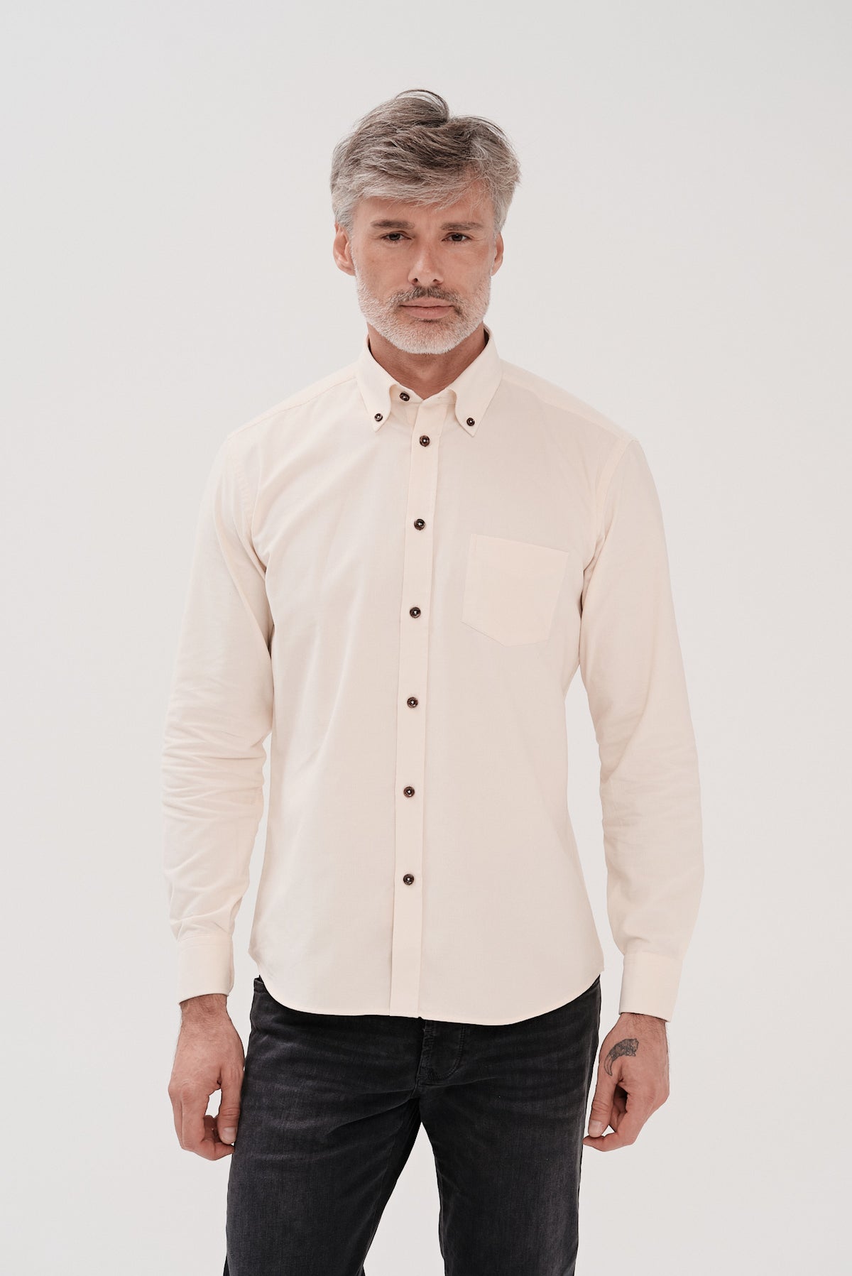 ΑΝΔΡΙΚΟ ΕΚΡΟΥ ΚΟΤΛΕ ΠΟΥΚΑΜΙΣΟ PORTOBELLO'S ΜΕ BUTTON DOWN ΓΙΑΚΑ REGULAR FIT