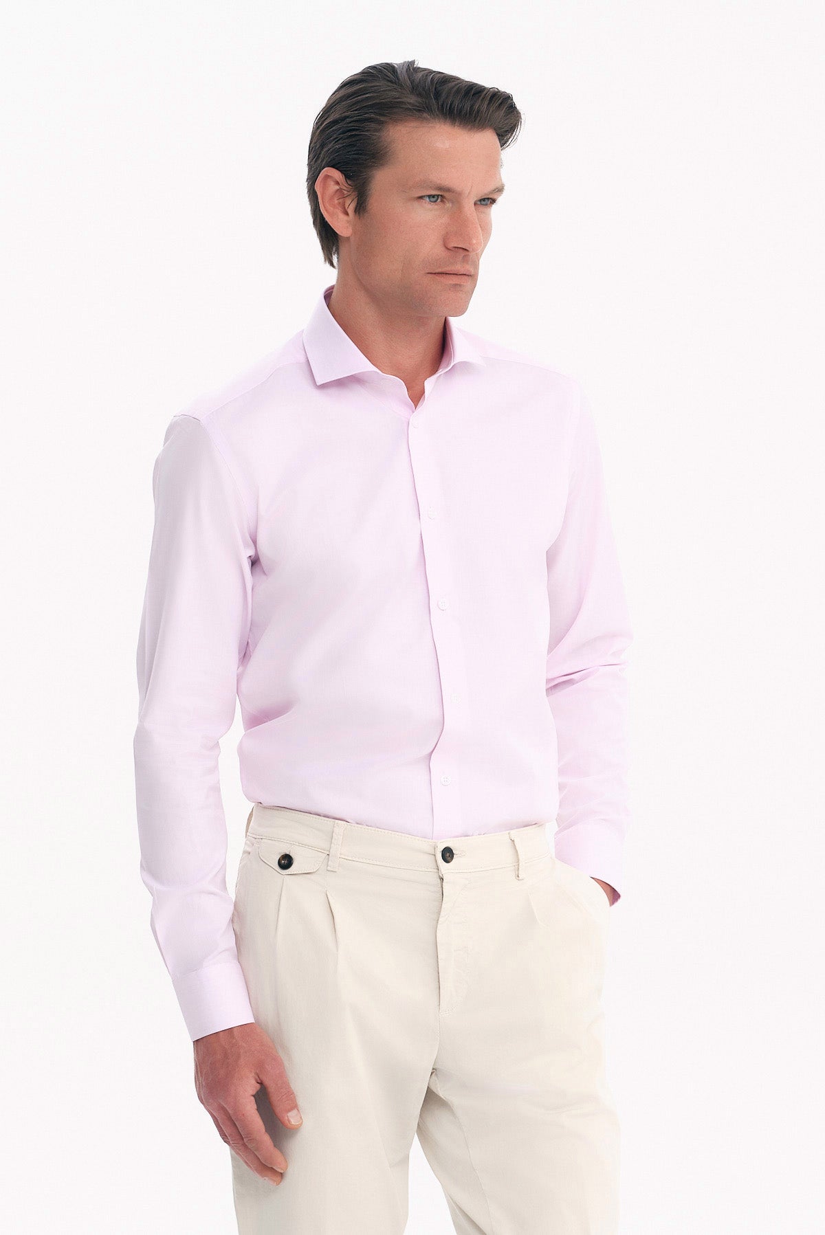 ΑΝΔΡΙΚΟ ΡΟΖ ΜΟΝΟΧΡΩΜΟ ΠΟΥΚΑΜΙΣΟ SLIM FIT PORTOBELLO'S ΜΕ REX ΓΙΑΚΑ