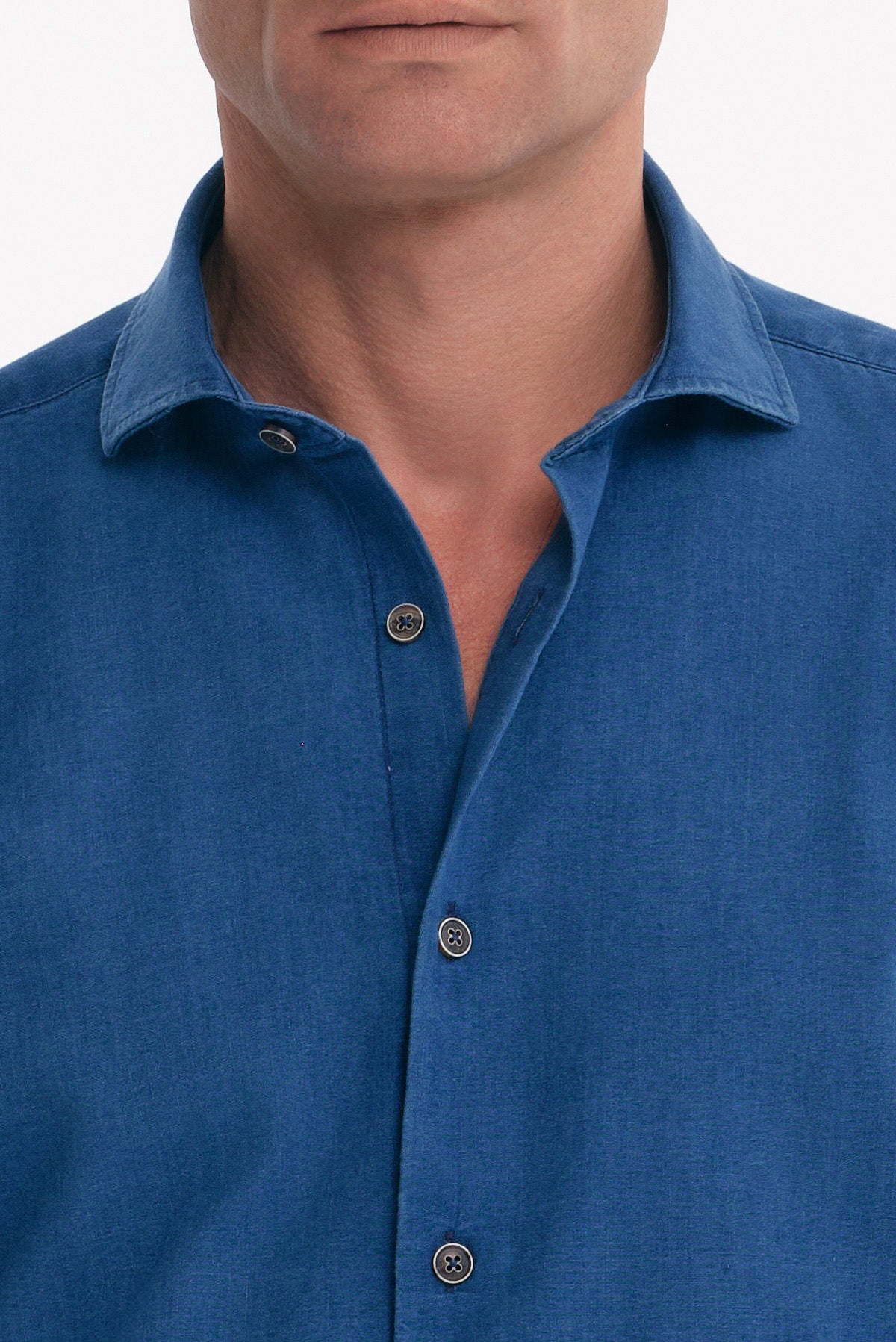 ΑΝΔΡΙΚΟ DENIM ΣΚΟΥΡΟ ΜΟΝΟΧΡΩΜΟ ΠΟΥΚΑΜΙΣΟ REGULAR FIT PORTOBELLO'S ΜΕ REX ΓΙΑΚΑ