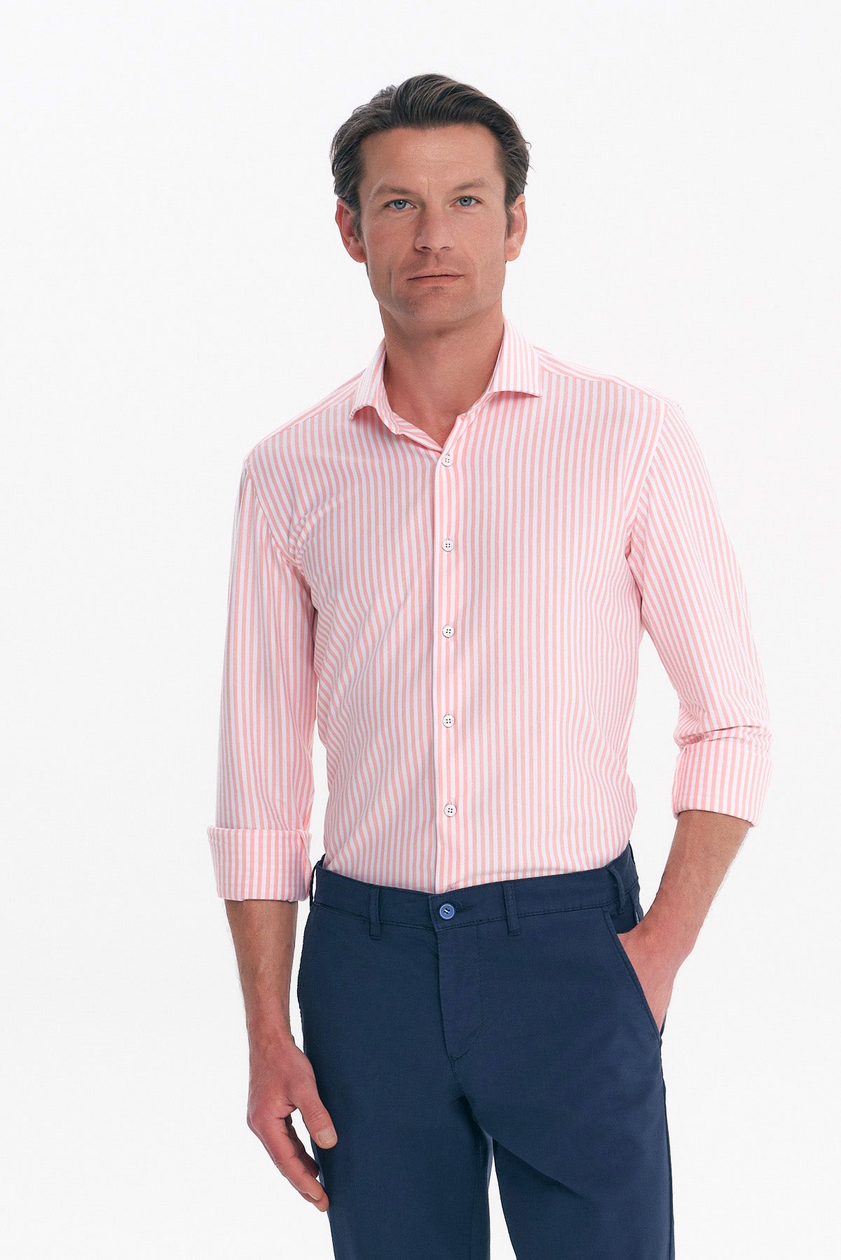 ΑΝΔΡΙΚΟ ΡΙΓΕ ΠΟΡΤΟΚΑΛΙ ΠΟΥΚΑΜΙΣΟ SLIM FIT PORTOBELLO'S ΜΕ REX ΓΙΑΚΑ