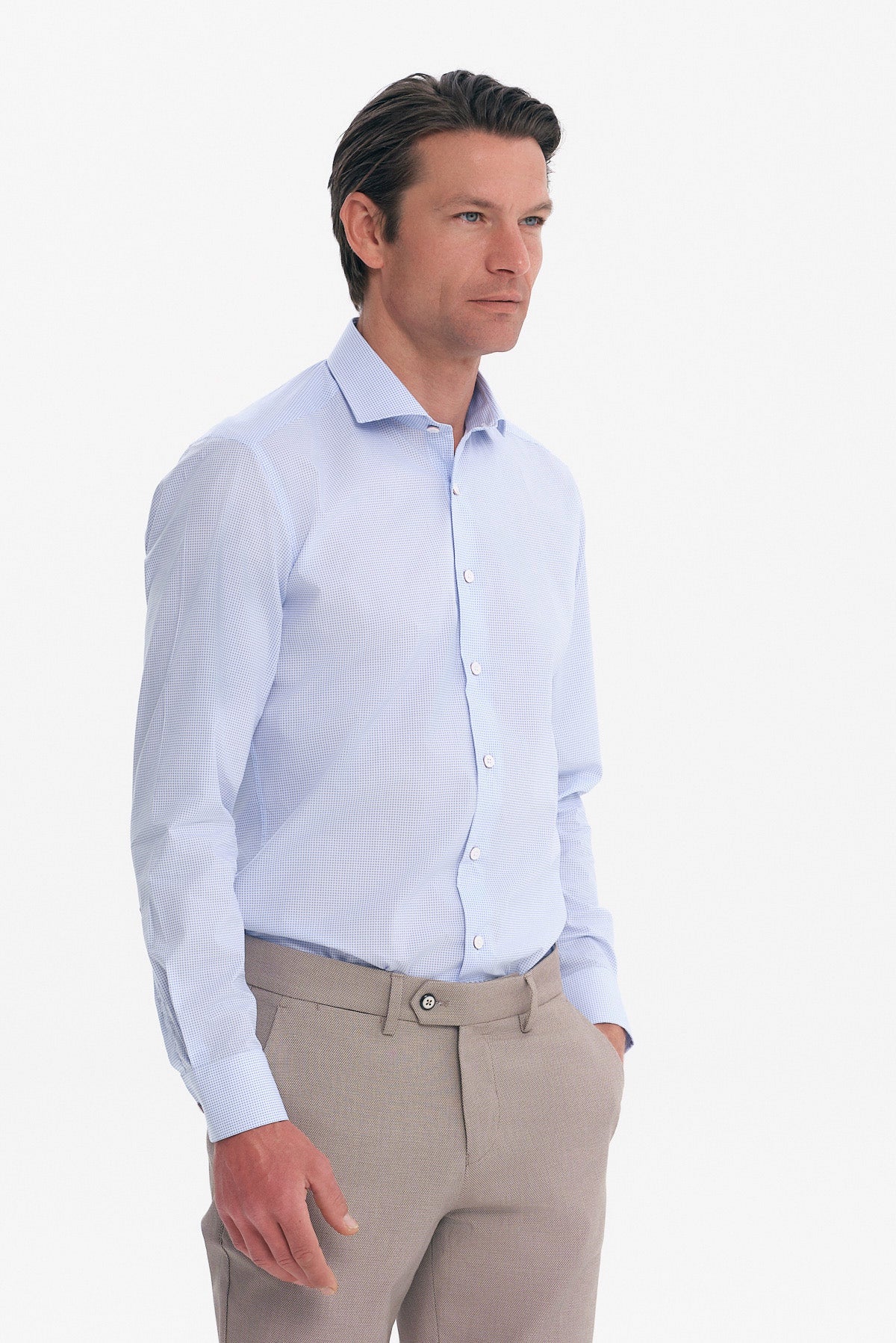 ΑΝΔΡΙΚΟ ΣΙΕΛ ΠΟΥΚΑΜΙΣΟ SLIM FIT PORTOBELLO'S ΜΕ REX ΓΙΑΚΑ ΚΑΙ ΜΙΚΡΟΣΧΕΔΙΟ