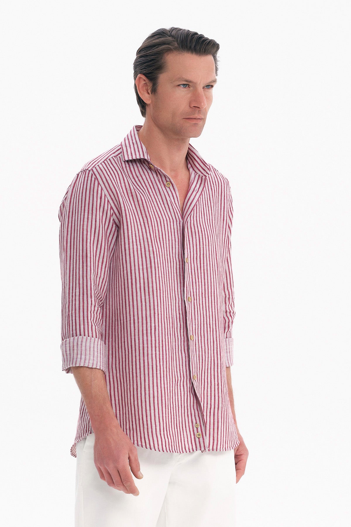 ΑΝΔΡΙΚΟ ΜΠΟΡΝΤΟ ΛΙΝΟ ΡΙΓΕ ΠΟΥΚΑΜΙΣΟ MODERN FIT PORTOBELLO'S ΜΕ REX ΓΙΑΚΑ