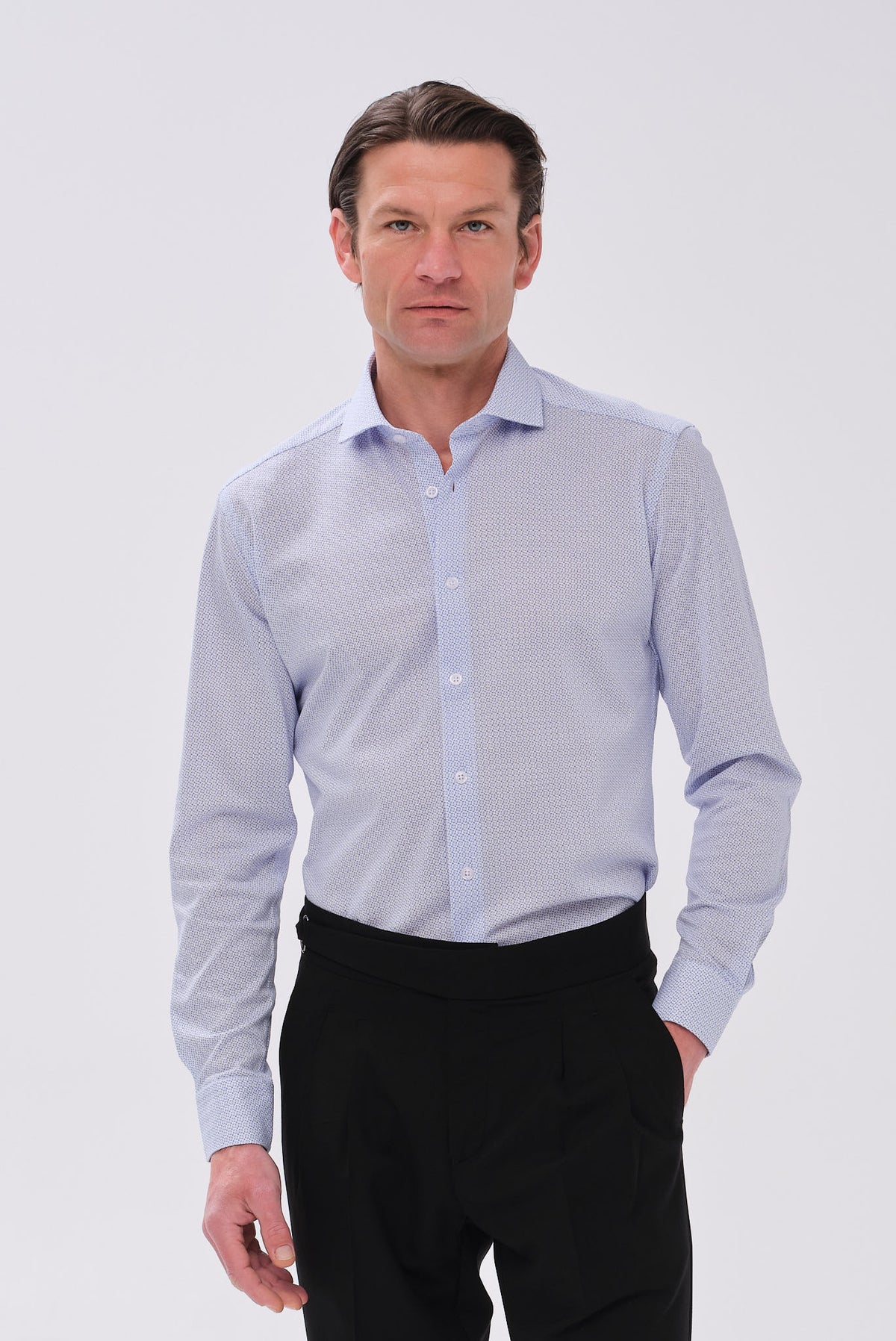 ΑΝΔΡΙΚΟ ΣΙΕΛ ΠΟΥΚΑΜΙΣΟ PORTOBELLO'S ME REX ΓΙΑΚΑ ΚΑΙ ΜΙΚΡΟΣΧΕΔΙΟ SLIM FIT