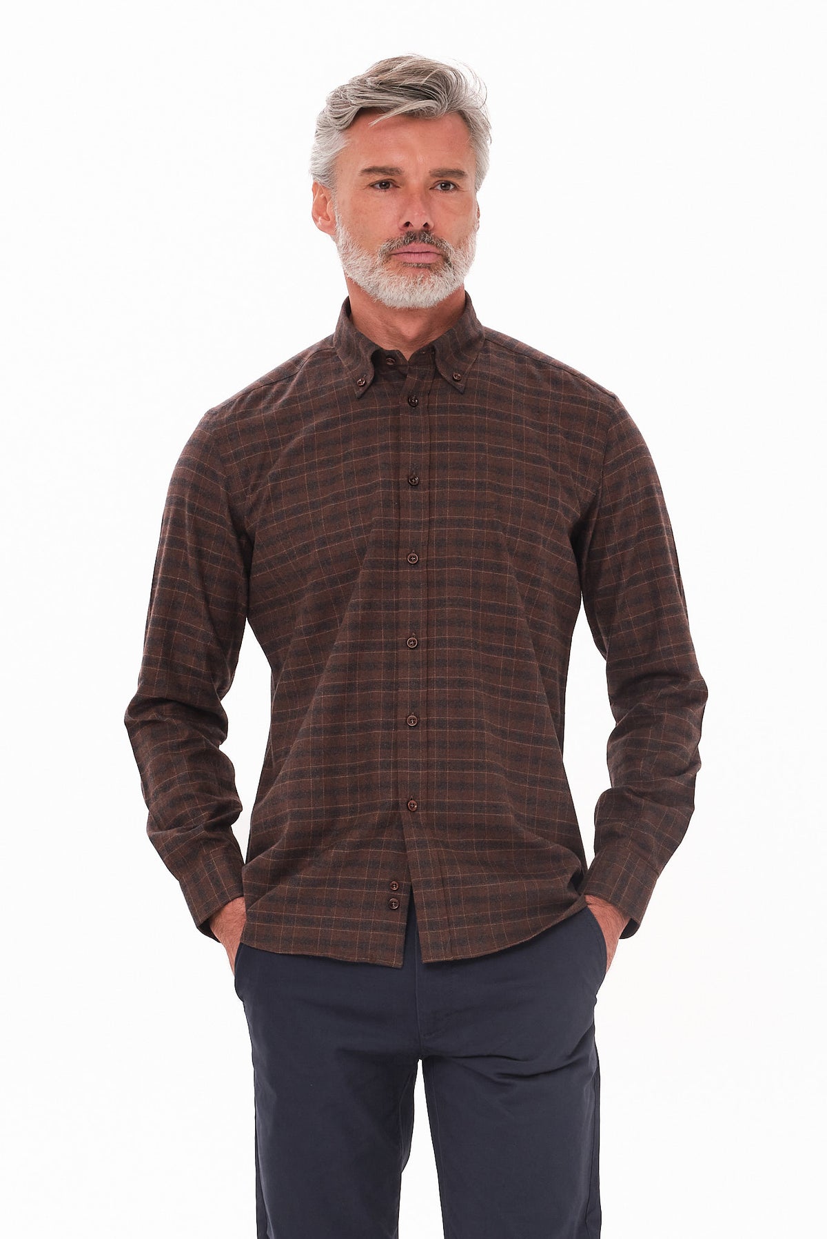 ΑΝΔΡΙΚΟ ΚΑΦΕ ΚΑΡΟ ΠΟΥΚΑΜΙΣΟ PORTOBELLO'S ME BUTTON DOWN ΓΙΑΚΑ REGULAR FIT