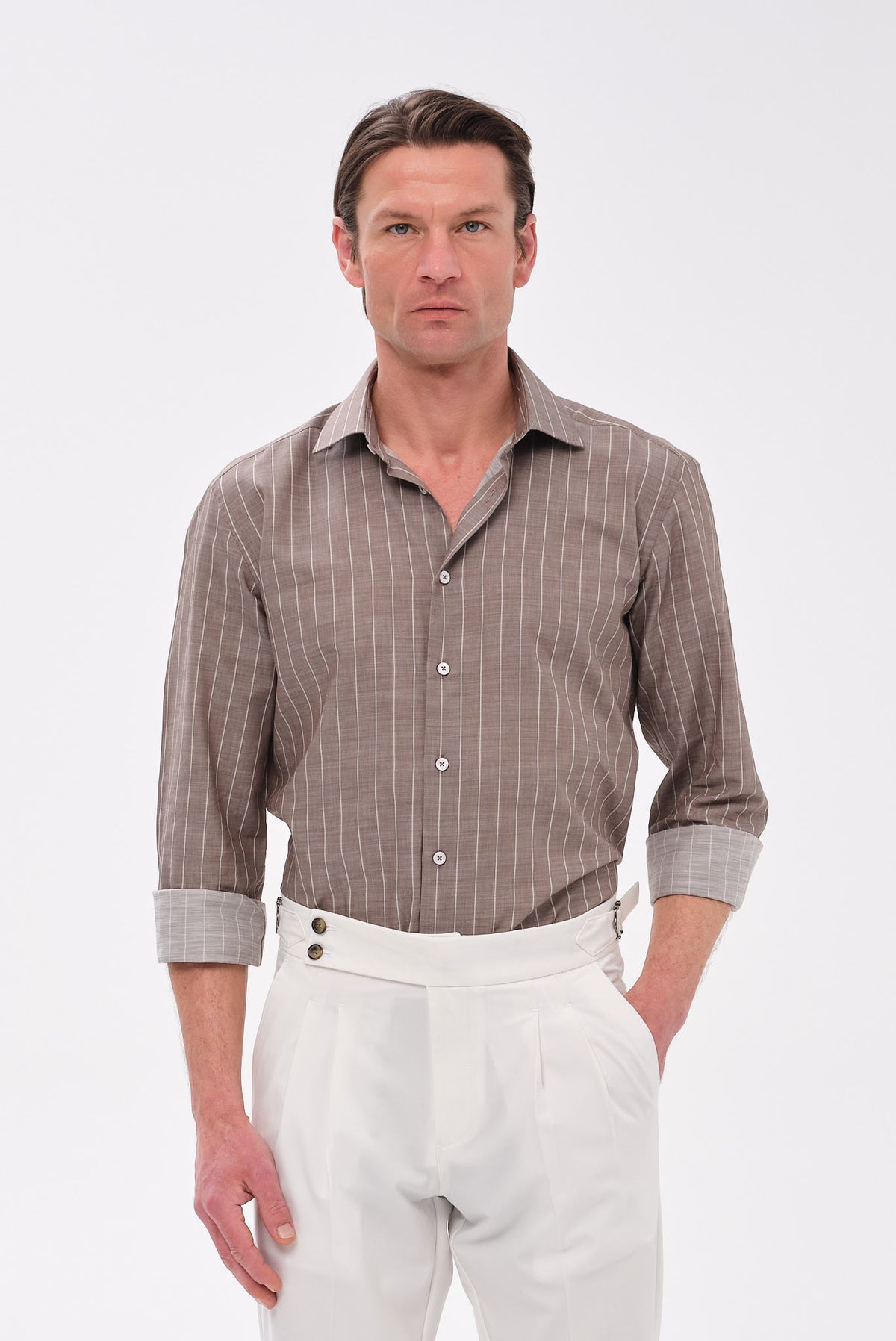 ΑΝΔΡΙΚΟ ΡΙΓΕ ΚΑΦΕ ΠΟΥΚΑΜΙΣΟ PORTOBELLO'S ΜΕ REX STAR ΓΙΑΚΑ REGULAR FIT