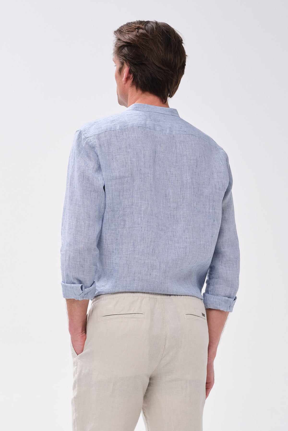 ΑΝΔΡΙΚΟ ΛΙΝΟ ΣΙΕΛ ΠΟΥΚΑΜΙΣΟ PORTOBELLO'S ME ΜΑΟ ΓΙΑΚΑ MODERN FIT