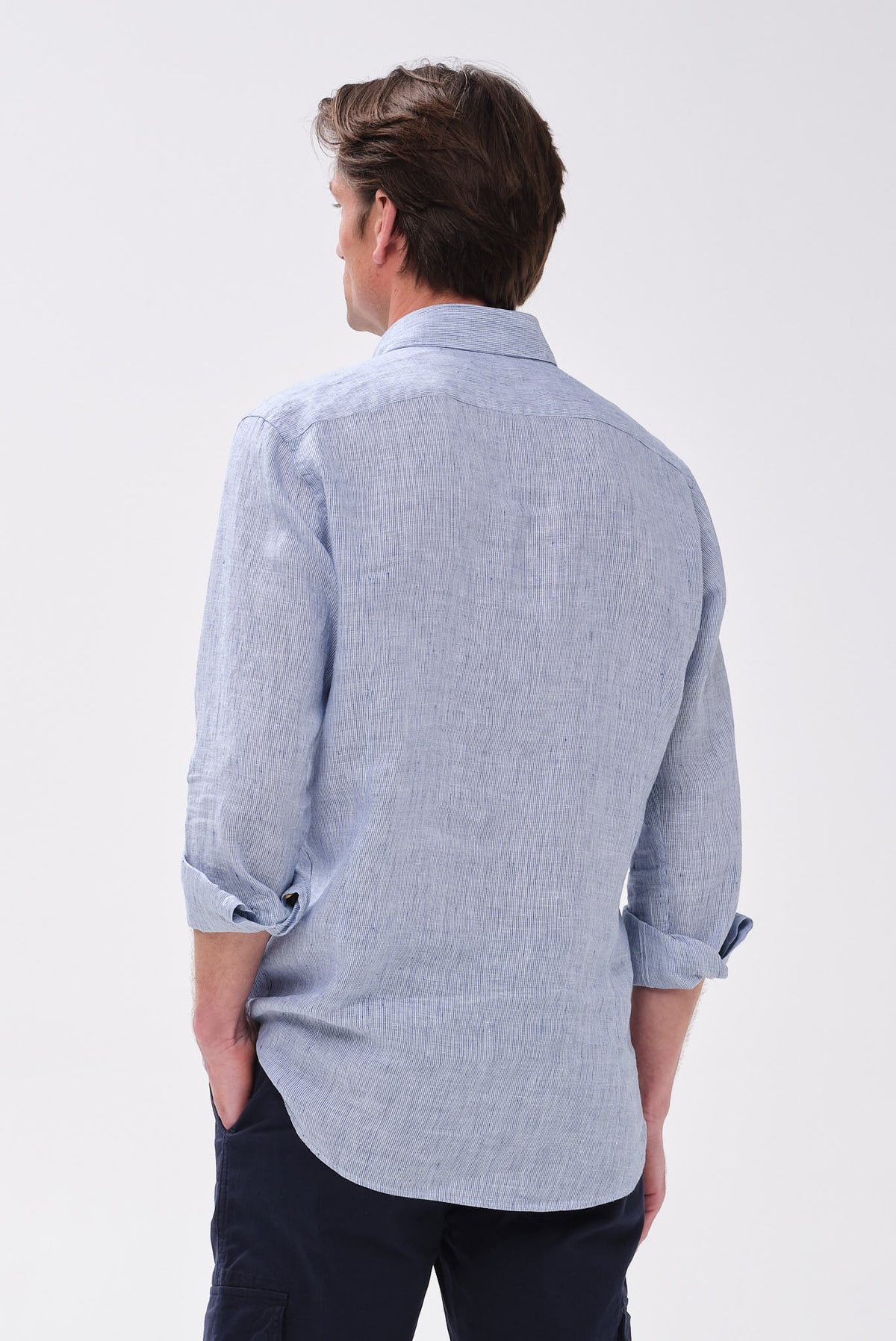 ΑΝΔΡΙΚΟ ΛΙΝΟ ΣΙΕΛ ΠΟΥΚΑΜΙΣΟ PORTOBELLO'S ME BUTTON DOWN ΓΙΑΚΑ MODERN FIT