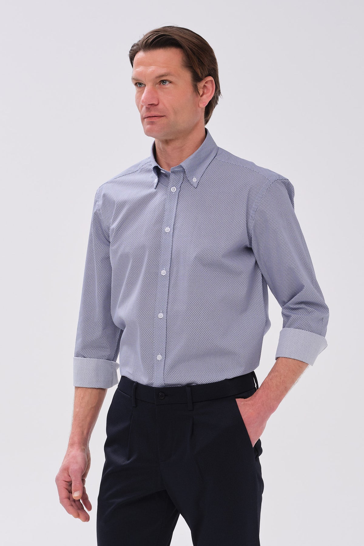 ΑΝΔΡΙΚΟ ΡΙΓΕ ΜΠΛΕ ΠΟΥΚΑΜΙΣΟ PORTOBELLO'S ΜΕ BUTTON DOWN ΓΙΑΚΑ REGULAR FIT