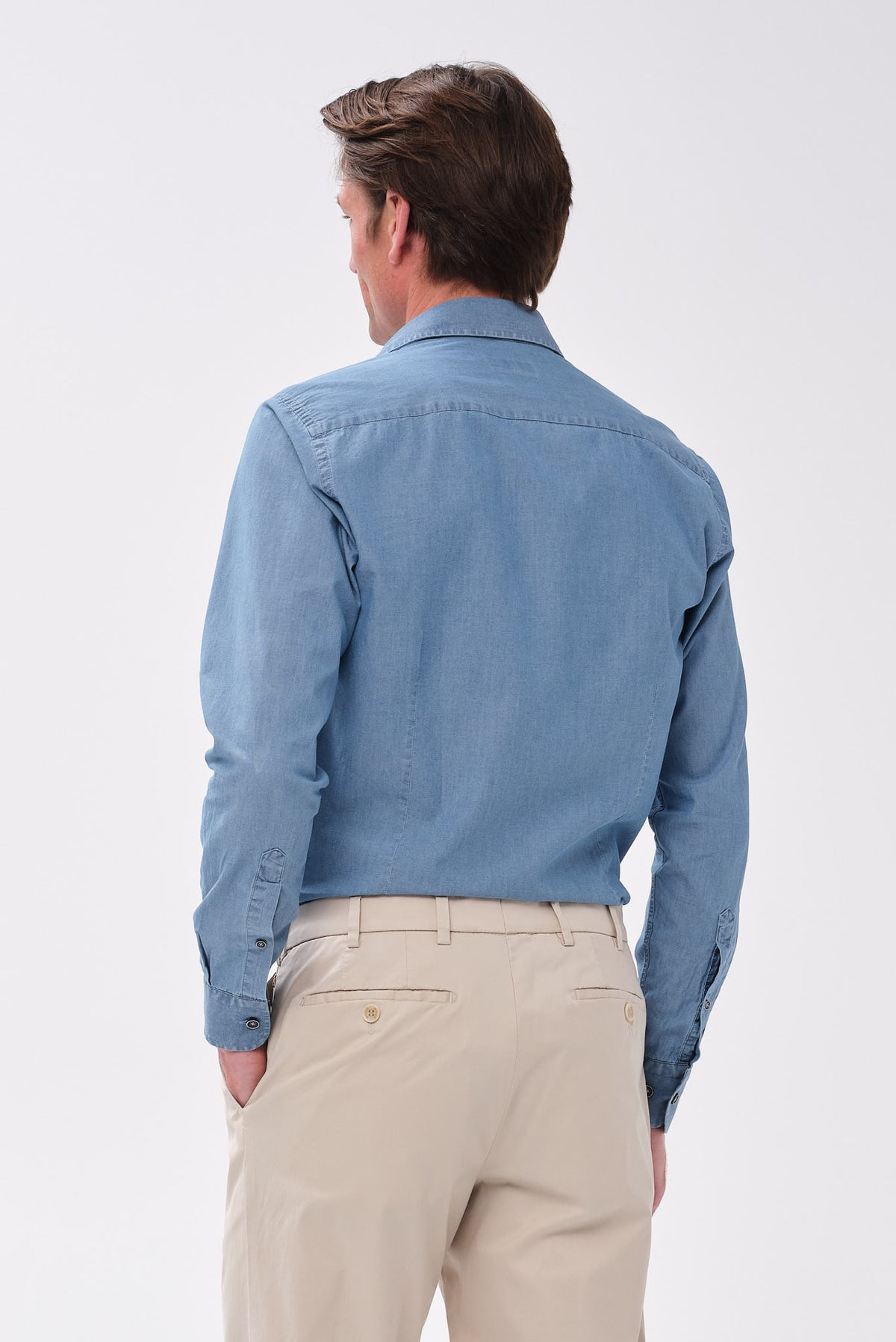 ΑΝΔΡΙΚΟ JEAN ΜΠΛΕ ΠΟΥΚΑΜΙΣΟ PORTOBELLO'S ΜΕ REX ΓΙΑΚΑ SLIM FIT