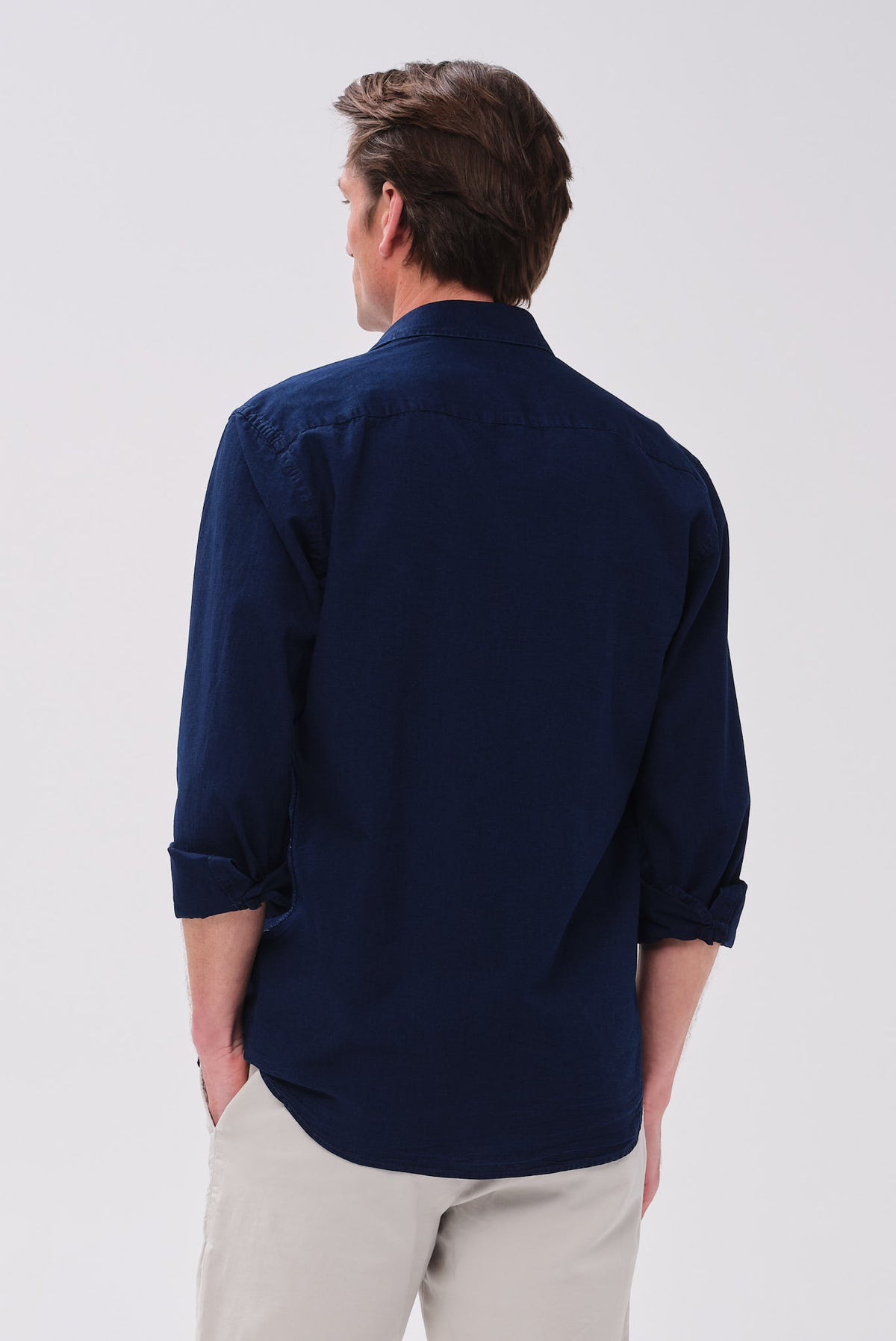 ΑΝΔΡΙΚΟ ΣΚΟΥΡΟ ΜΠΛΕ JEAN ΠΟΥΚΑΜΙΣΟ ΜΕ REX ΓΙΑΚΑ REGULAR FIT