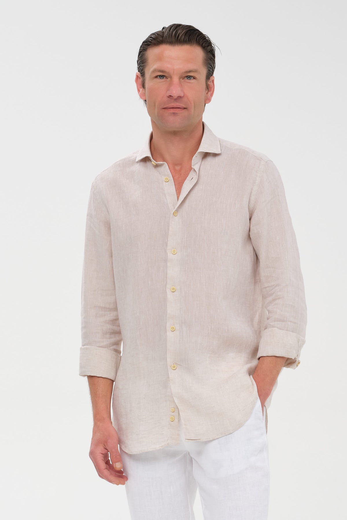 ΑΝΔΡΙΚΟ ΛΙΝΟ ΜΠΕΖ ΠΟΥΚΑΜΙΣΟ PORTOBELLO'S ME REX ΓΙΑΚΑ MODERN FIT