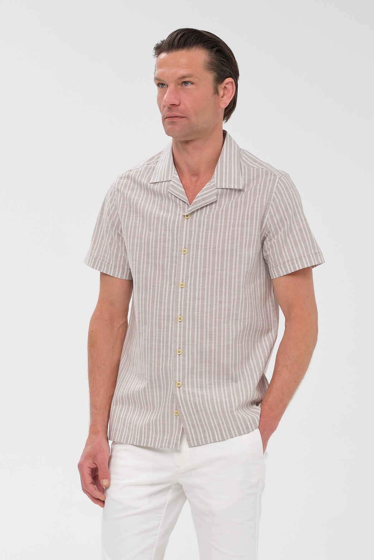 ΑΝΔΡΙΚΟ ΜΠΕΖ ΣΚΟΥΡΟ ΡΙΓΕ ΚΟΝΤΟΜΑΝΙΚΟ ΠΟΥΚΑΜΙΣΟ PORTOBELLO'S ΜΕ BYRON ΓΙΑΚΑ REGULAR FIT