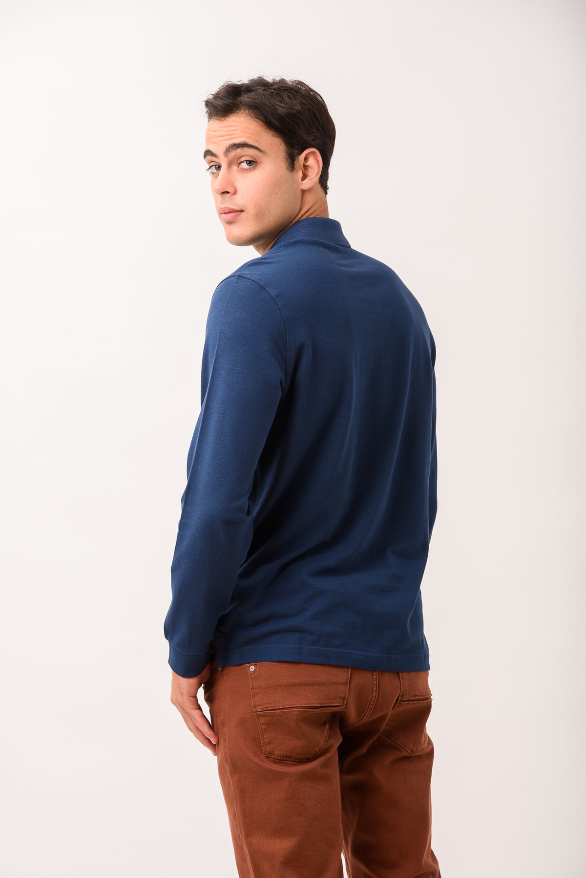 ΑΝΔΡΙΚΟ ΜΑΚΡΥΜΑΝΙΚΟ POLO PORTOBELLO'S ΣΕ ΜΠΛΕ ΡΑΦ ΧΡΩΜΑ REGULAR FIT