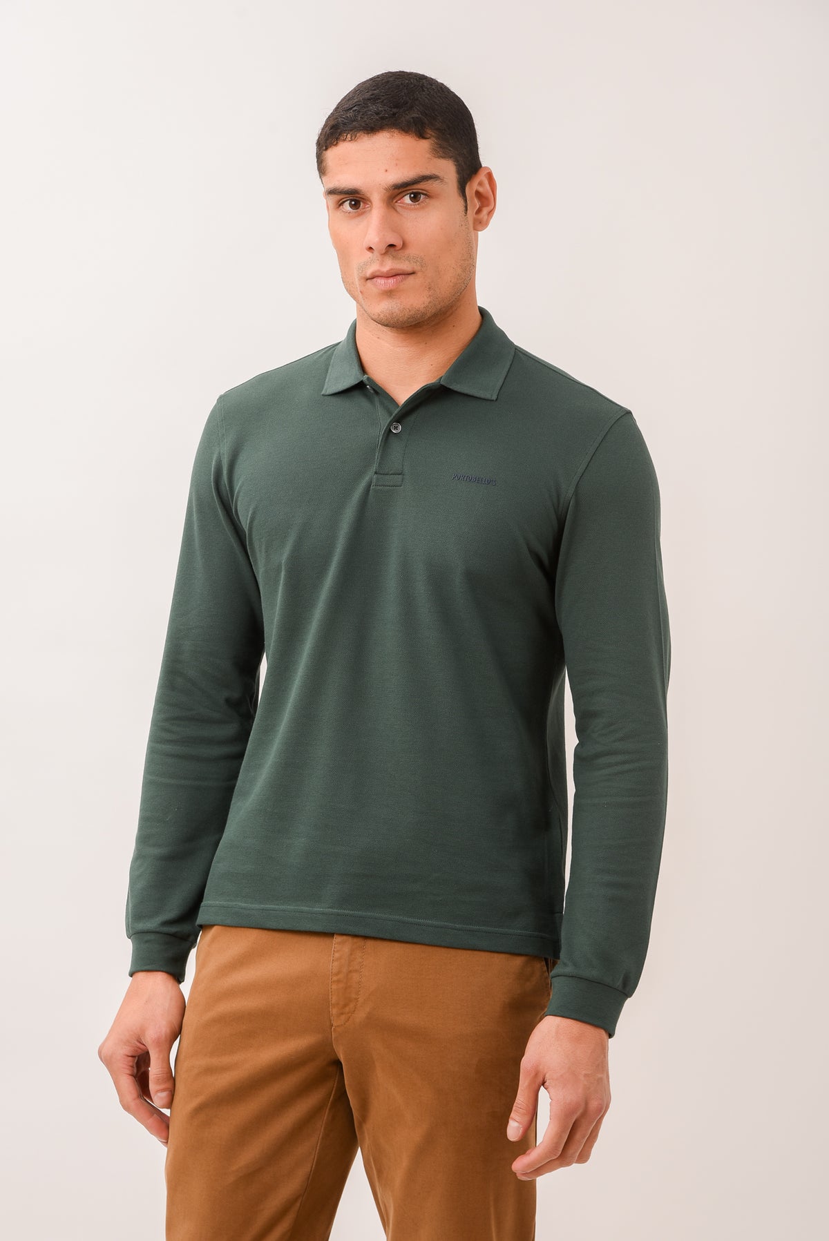 ΑΝΔΡΙΚΟ ΜΑΚΡΥΜΑΝΙΚΟ POLO PORTOBELLO'S ΣΕ ΠΡΑΣΙΝΟ ΧΡΩΜΑ REGULAR FIT