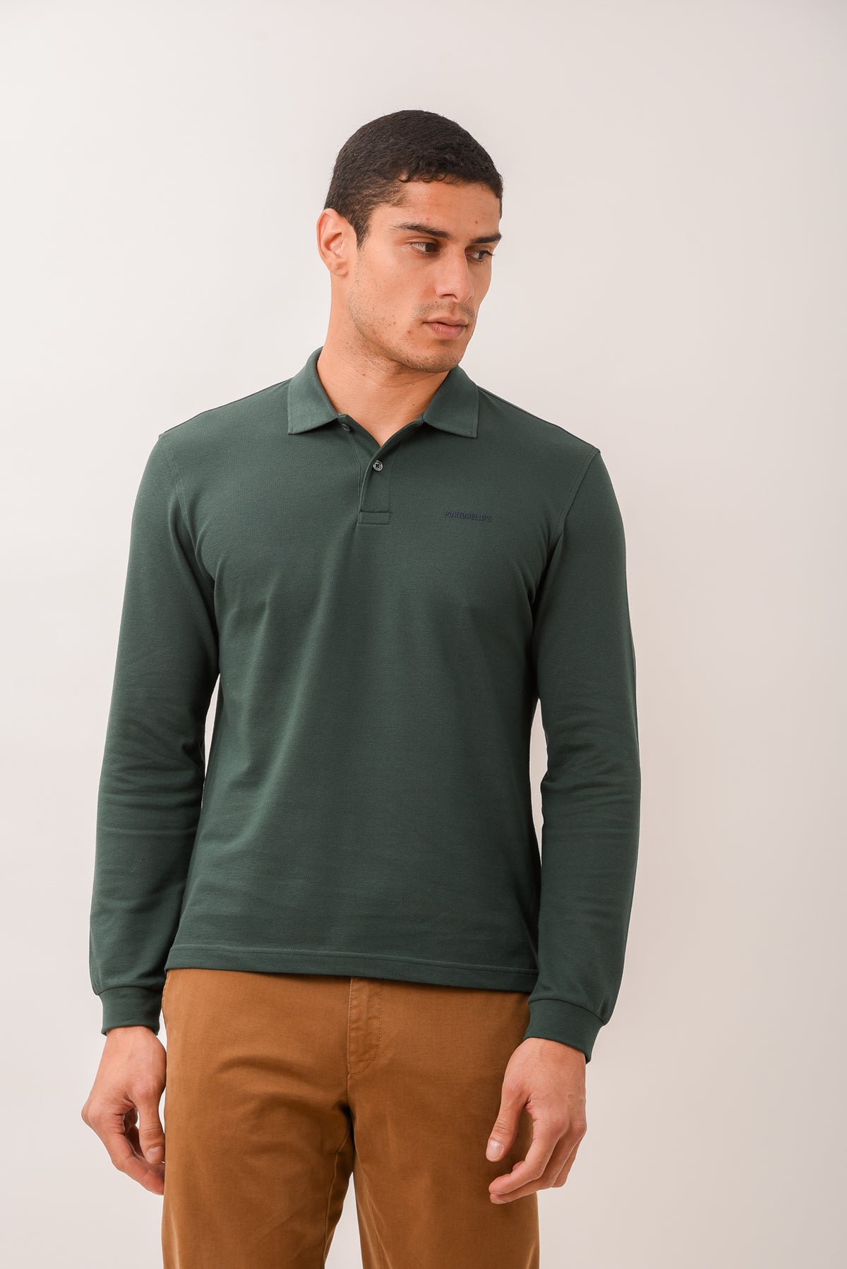 ΑΝΔΡΙΚΟ ΜΑΚΡΥΜΑΝΙΚΟ POLO PORTOBELLO'S ΣΕ ΠΡΑΣΙΝΟ ΧΡΩΜΑ REGULAR FIT