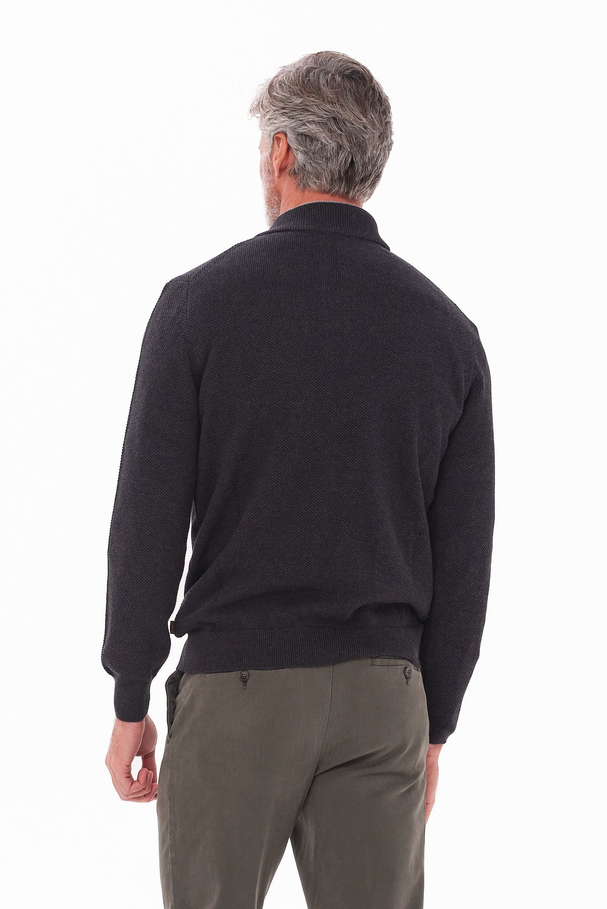 ΑΝΔΡΙΚΟ ΠΟΥΛΟΒΕΡ LUPETTO ZIP PORTOBELLO'S ΣΤΟ ΧΡΩΜΑ ΤΟΥ ΓΡΑΦΙΤΗ REGULAR FIT