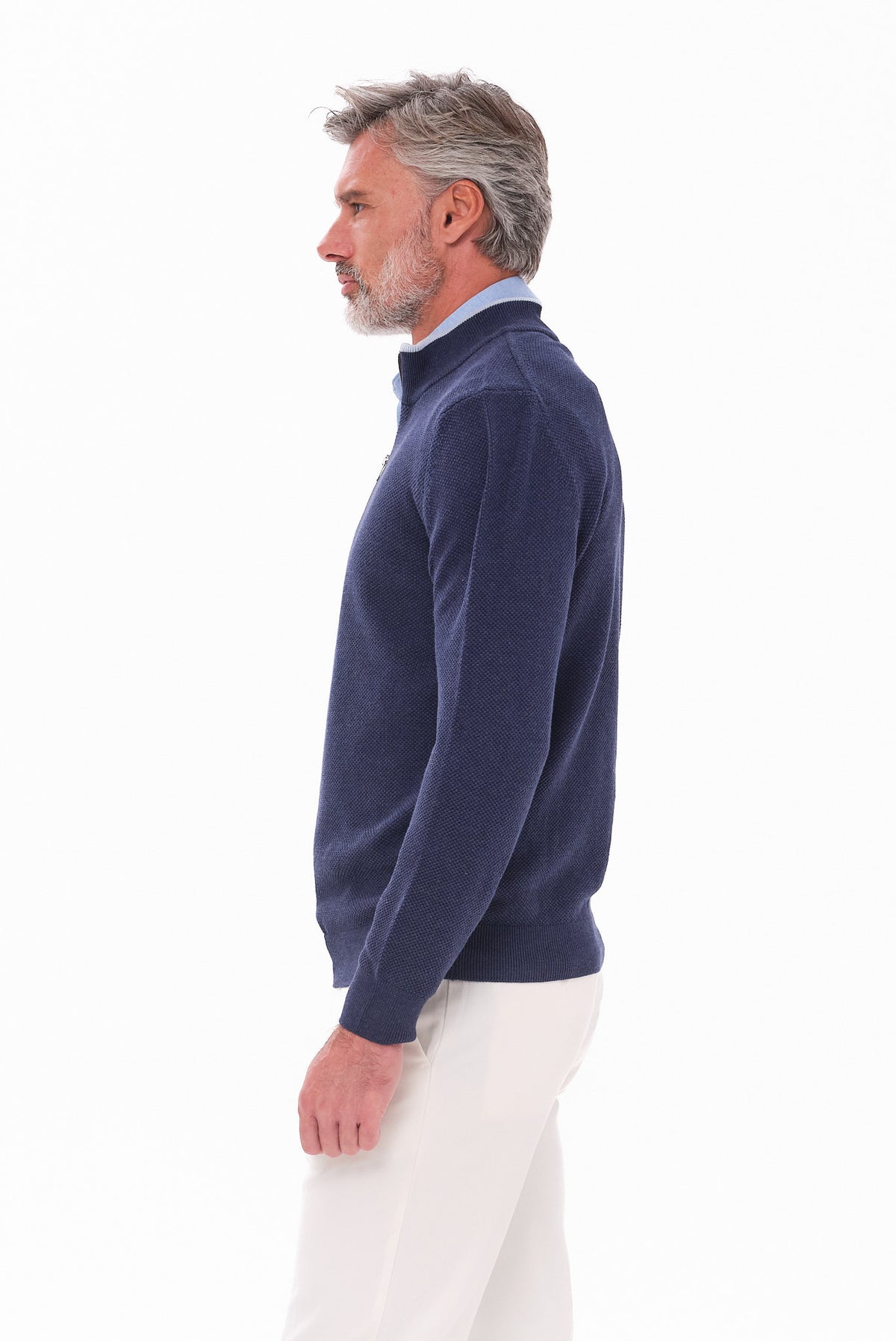 ΑΝΔΡΙΚΟ ΠΟΥΛΟΒΕΡ LUPETTO ZIP PORTOBELLO'S ΣΕ ΜΠΛΕ ΧΡΩΜΑ REGULAR FIT