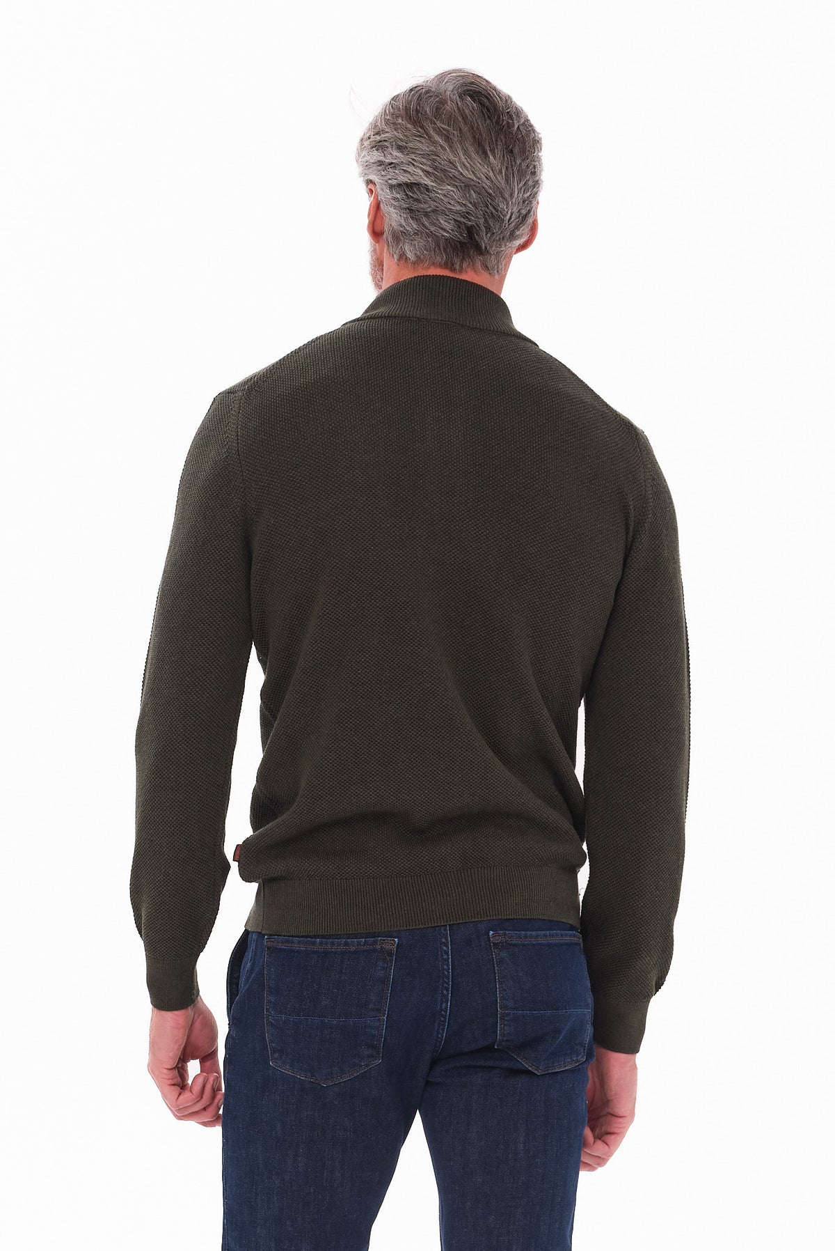 ΑΝΔΡΙΚΟ ΠΟΥΛΟΒΕΡ LUPETTO ZIP PORTOBELLO'S ΣΕ ΛΑΔΙ ΧΡΩΜΑ REGULAR FIT