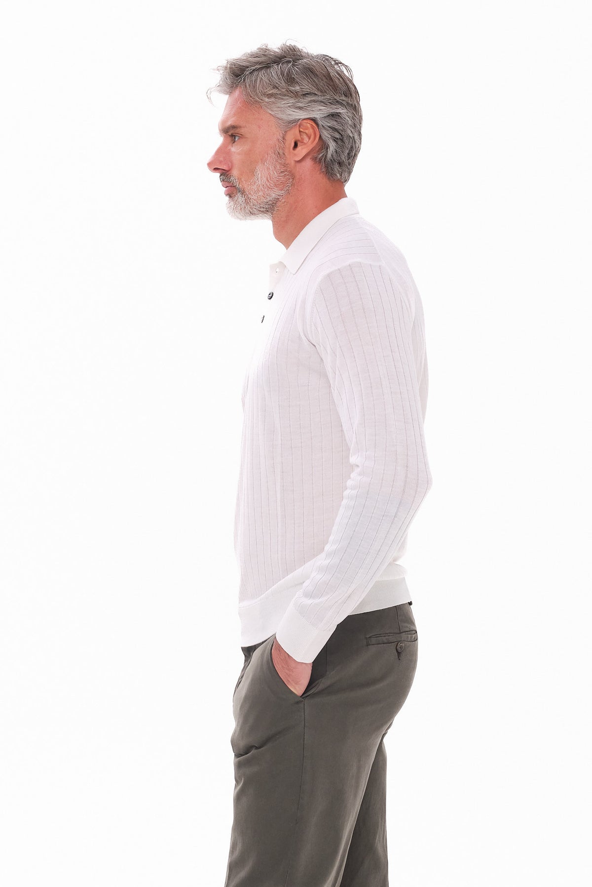 ΑΝΔΡΙΚΟ ΕΚΡΟΥ ΜΑΛΛΙΝΟ POLO ΜΑΚΡΥΜΑΝΙΚΟ PORTOBELLO'S REGULAR FIT