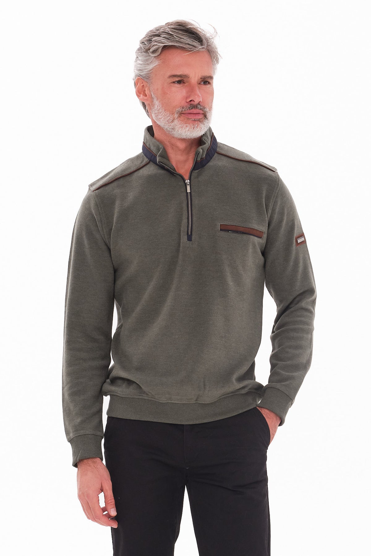 ΑΝΔΡΙΚΟ ΣΕ ΧΡΩΜΑ ΜΕΝΤΑ LUPETTO ZIP ΠΟΥΛΟΒΕΡ PORTOBELLO'S REGULAR FIT