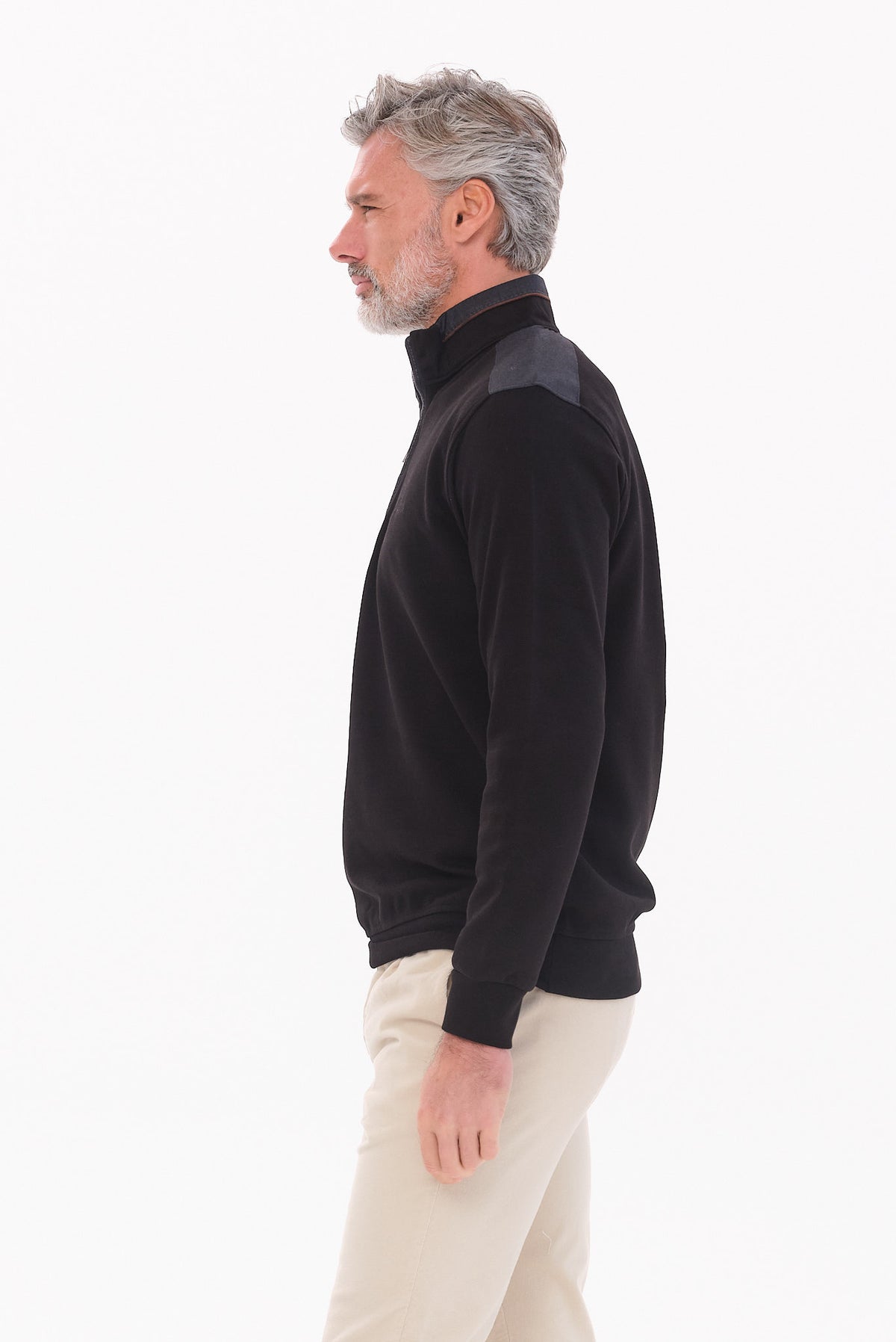 ΑΝΔΡΙΚΟ ΜΑΥΡΟ ΠΟΥΛΟΒΕΡ LUPETTO ZIP PORTOBELLO'S REGULAR FIT