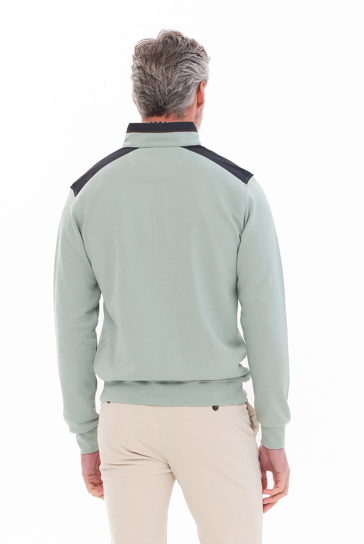 ΑΝΔΡΙΚΟ ΠΟΥΛΟΒΕΡ LUPETTO ZIP ΣΕ ΧΡΩΜΑ ΜΕΝΤΑ PORTOBELLO'S REGULAR FIT
