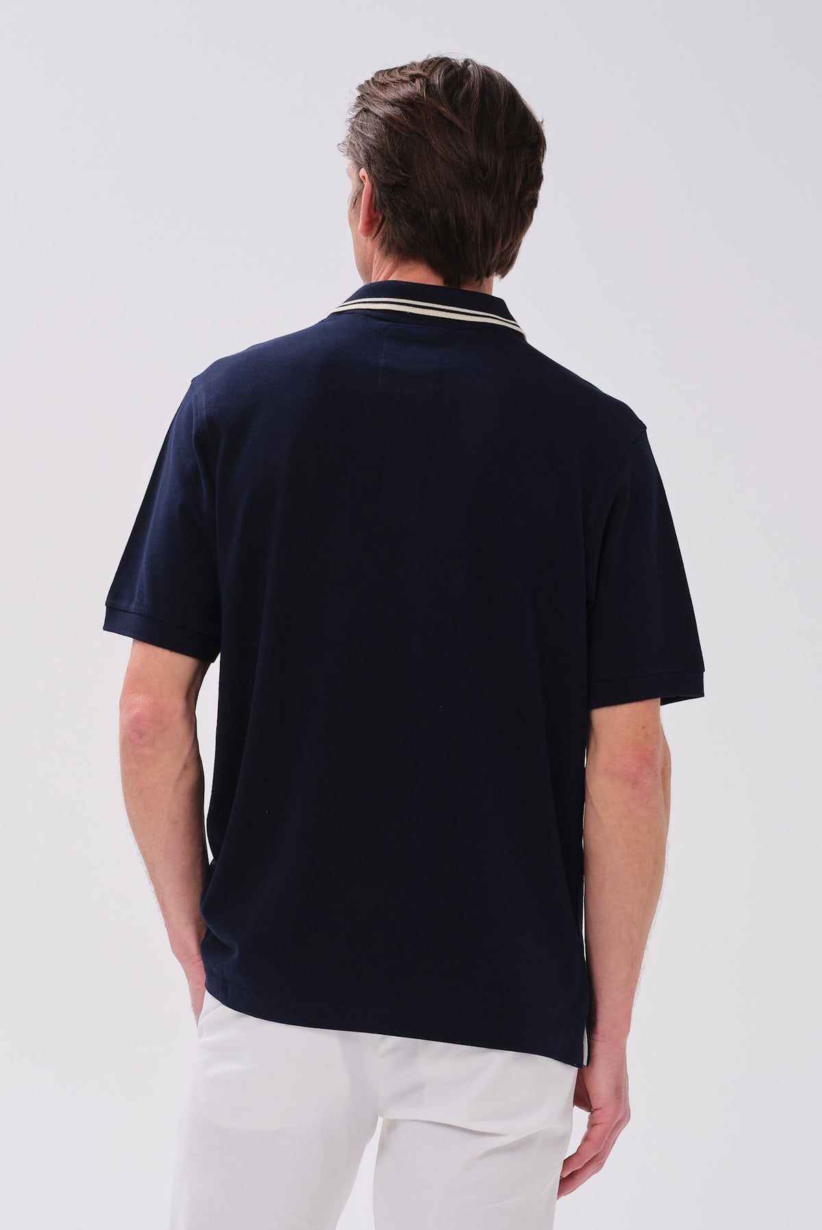 ΑΝΔΡΙΚΟ ΜΠΛΕ ΚΟΝΤΟΜΑΝΙΚΟ POLO ΜΕ ΣΤΑΜΠΑ PORTOBELLO'S REGULAR FIT