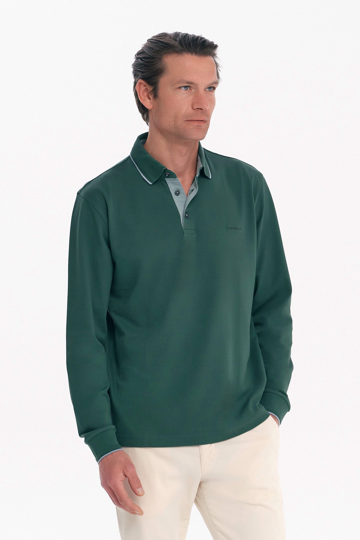 ΑΝΔΡΙΚΟ ΠΡΑΣΙΝΟ ΜΑΚΡΥΜΑΝΙΚΟ POLO REGULAR FIT COTTON PIMA PORTOBELLO'S