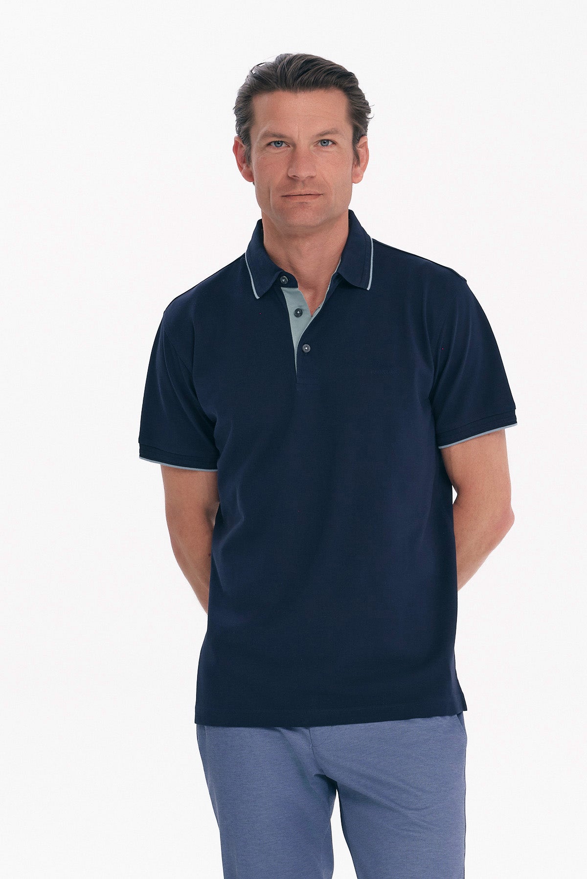 ΑΝΔΡΙΚΟ ΜΠΛΕ POLO COTTON PIMA REGULAR FIT PORTOBELLO'S