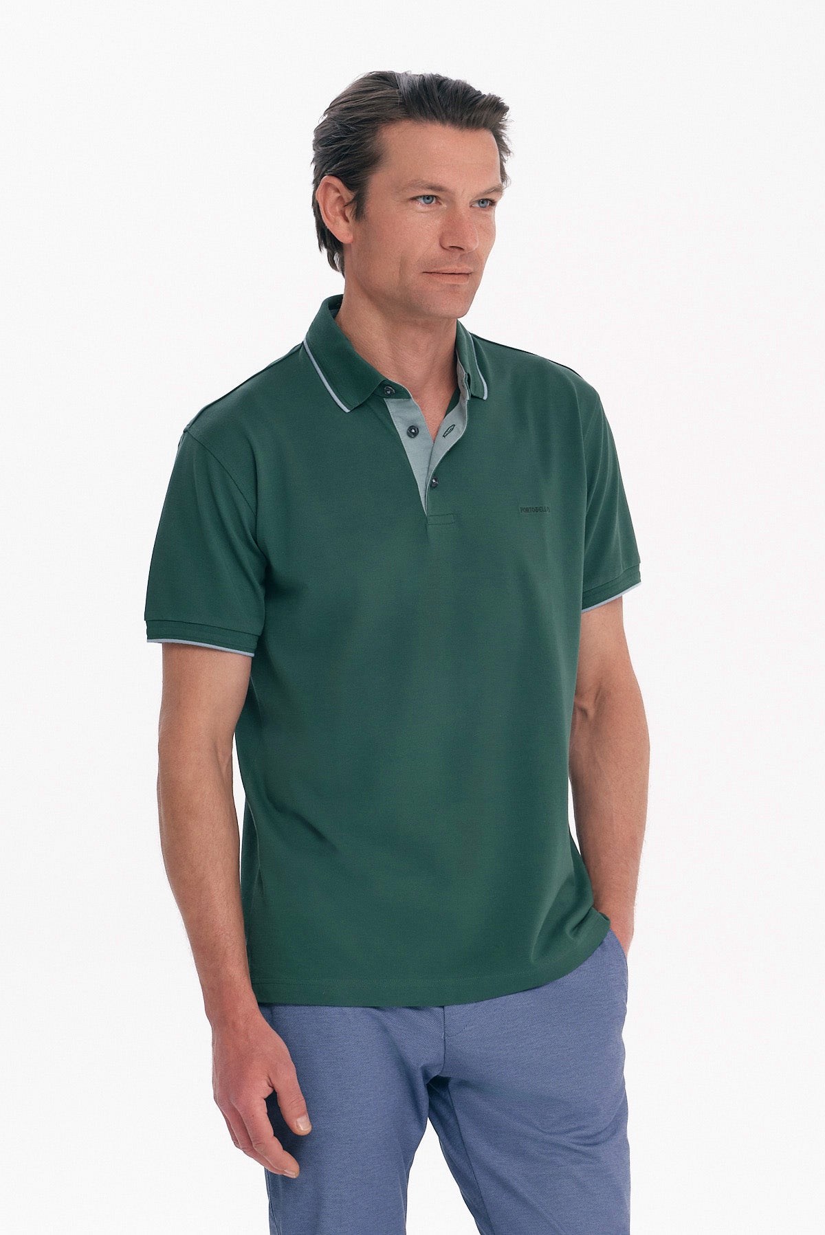 ΑΝΔΡΙΚΟ ΠΡΑΣΙΝΟ POLO COTTON PIMA REGULAR FIT PORTOBELLO'S