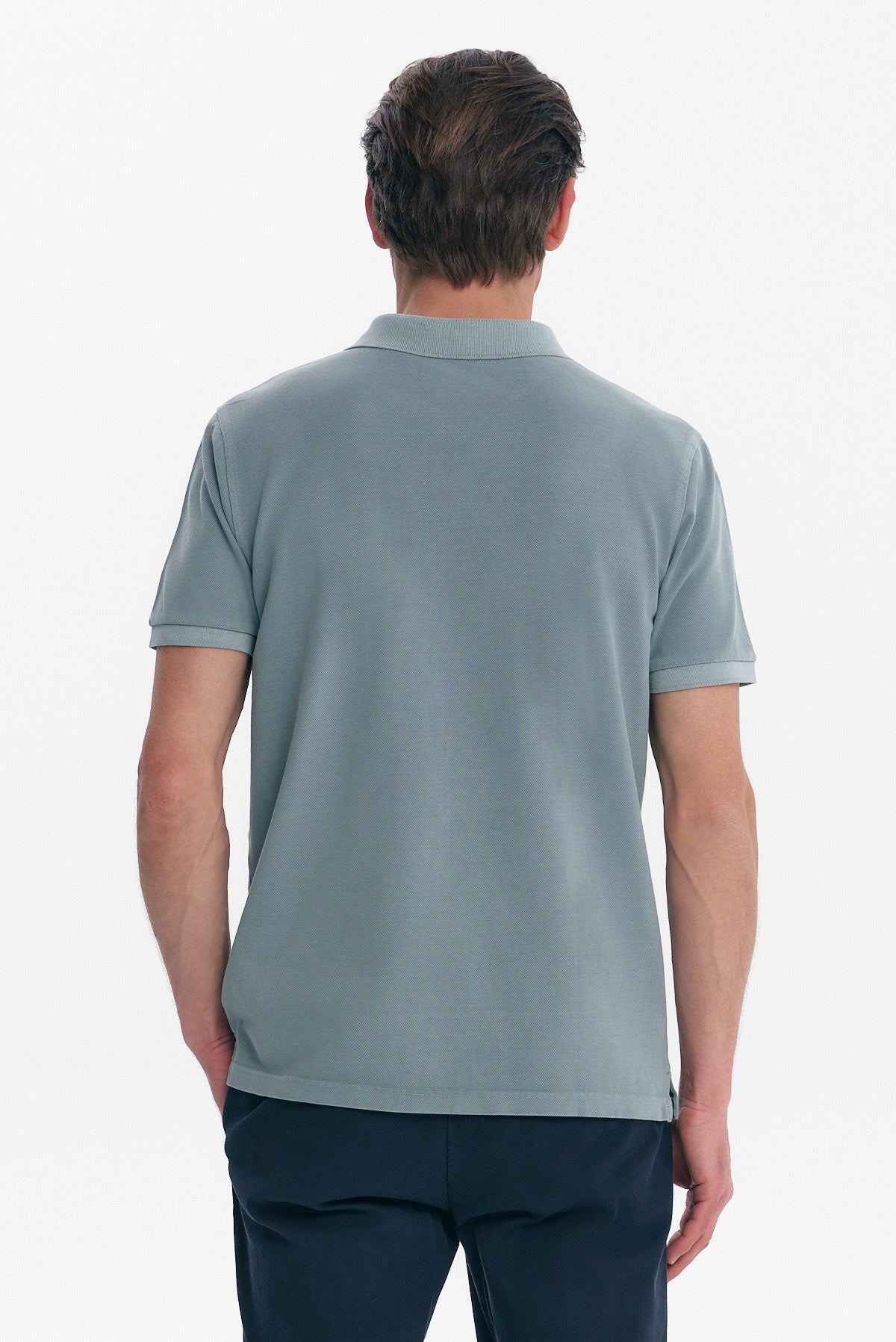 ΑΝΔΡΙΚΟ ΚΟΝΤΟΜΑΝΙΚΟ POLO ΣΤΟ ΧΡΩΜΑ ΤΗΣ ΜΕΝΤΑΣ GARMENT DYED PORTOBELLO'S