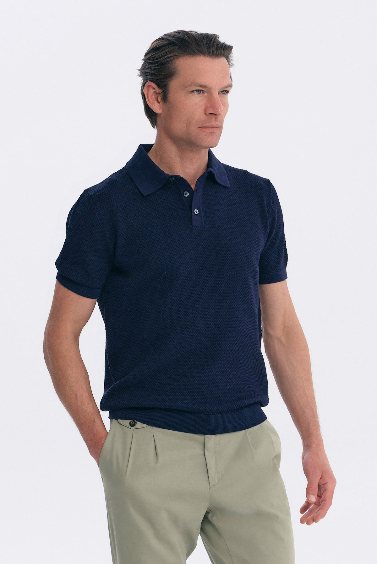 ΑΝΔΡΙΚΟ ΜΠΛΕ ΠΛΕΚΤΟ POLO REGULAR FIT PORTOBELLO'S