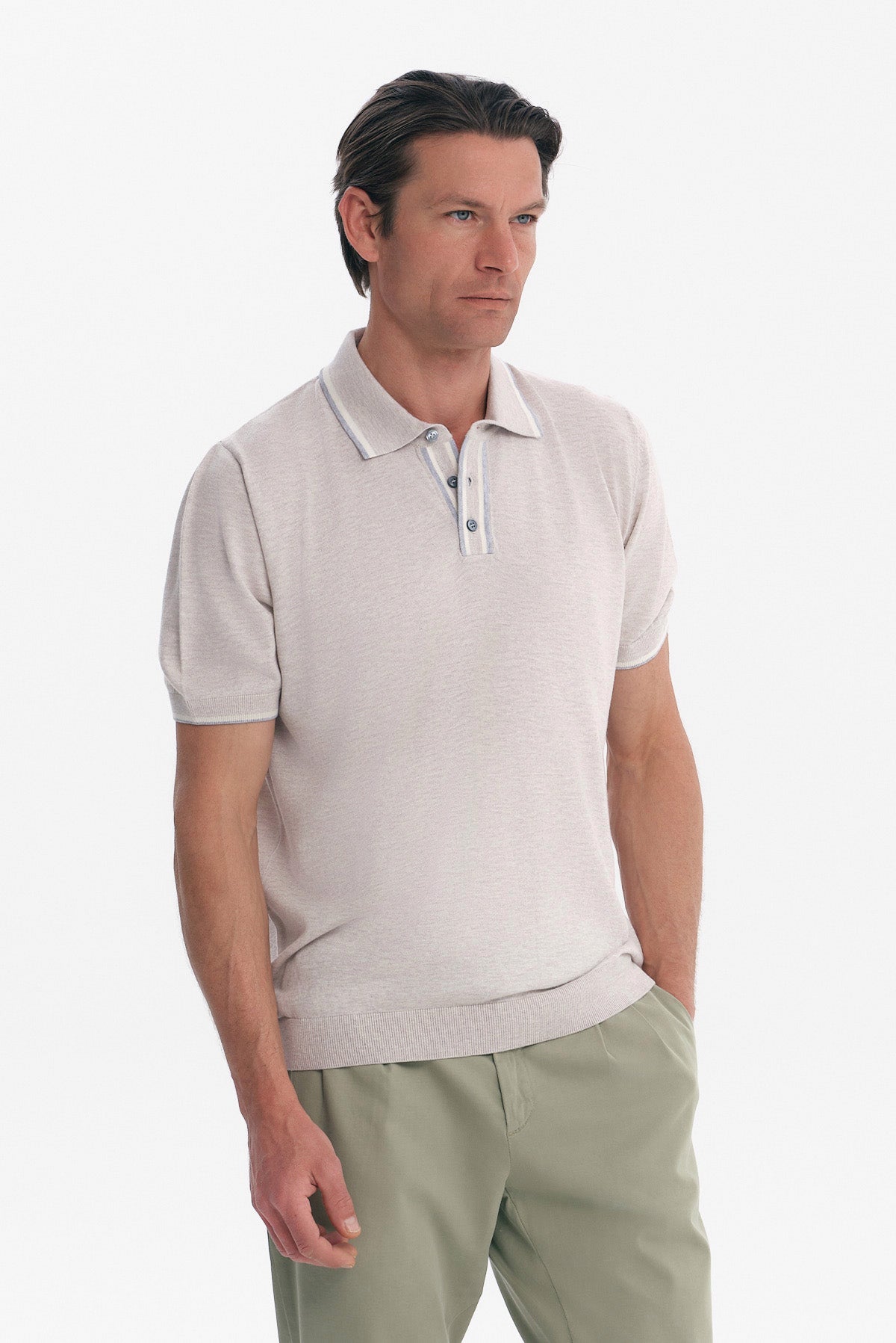 ΑΝΔΡΙΚΟ ΜΠΕΖ ΣΚΟΥΡΟ POLO ΠΛΕΚΤΟ REGULAR FIT PORTOBELLO'S ΜΕ ΛΕΠΤΟΜΕΡΕΙΕΣ