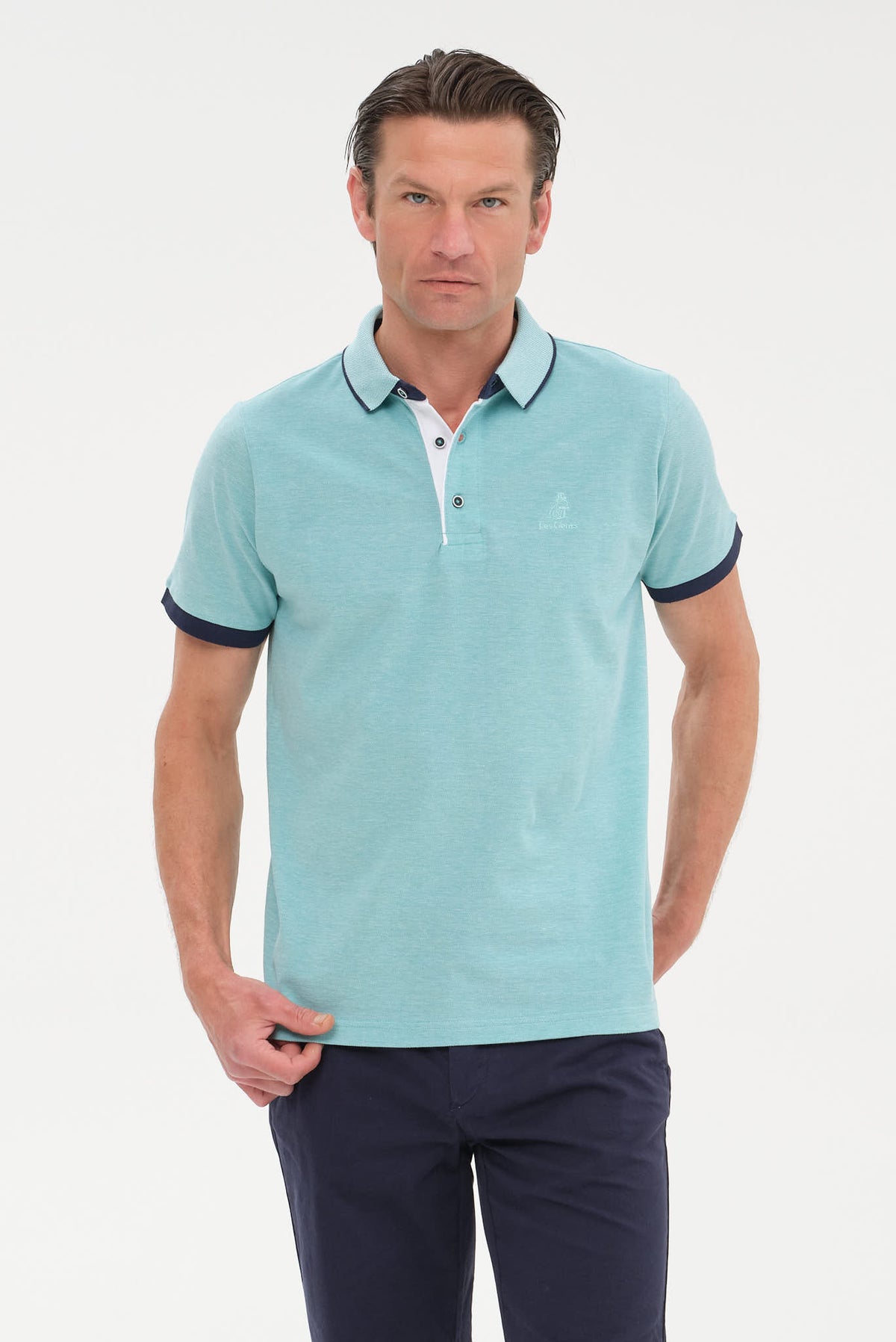 ΑΝΔΡΙΚΟ ΚΟΝΤΟΜΑΝΙΚΟ POLO PIQUE PORTOBELLO'S ΣΕ ΧΡΩΜΑ ΜΕΝΤΑΣ REGULAR FIT