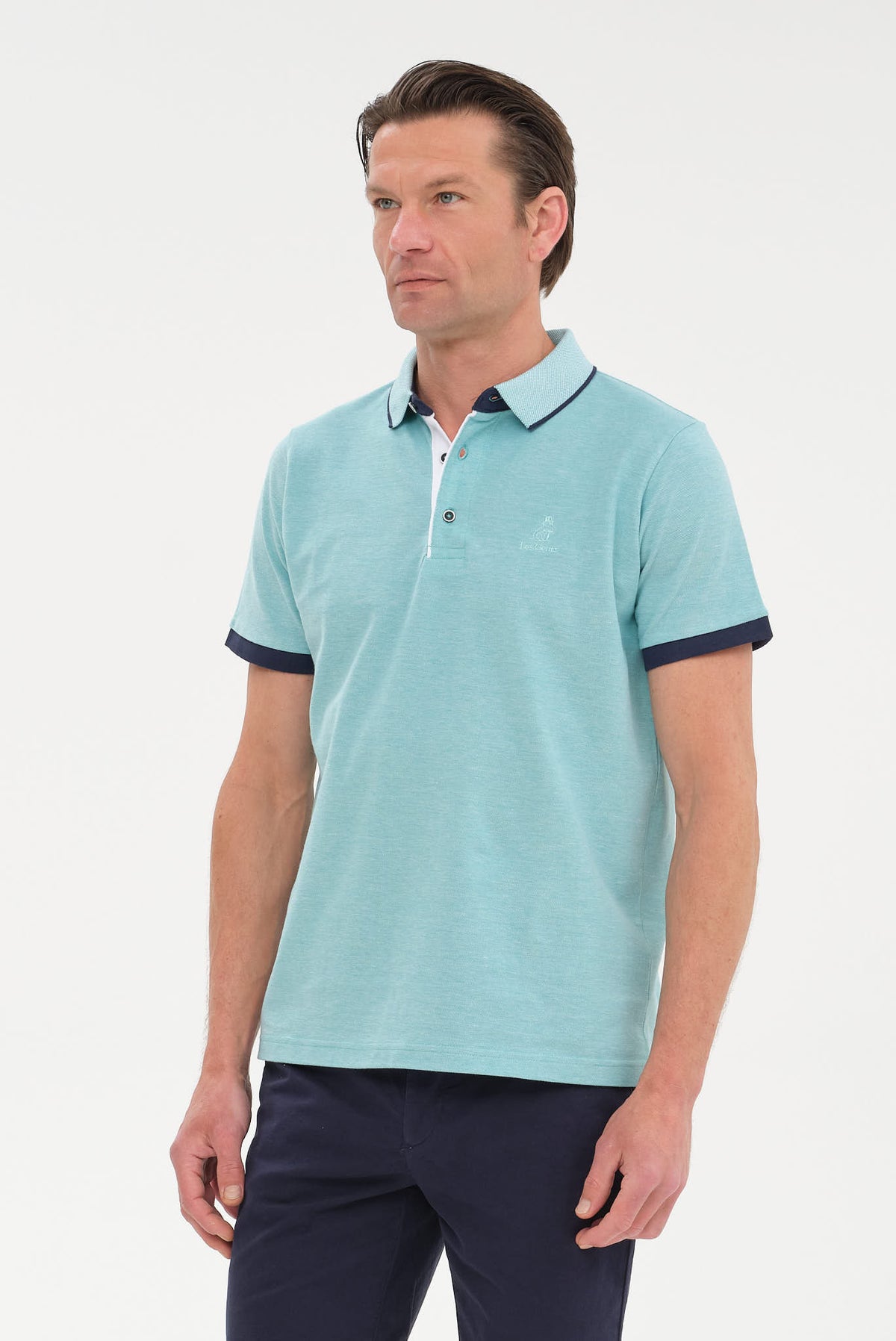 ΑΝΔΡΙΚΟ ΚΟΝΤΟΜΑΝΙΚΟ POLO PIQUE PORTOBELLO'S ΣΕ ΧΡΩΜΑ ΜΕΝΤΑΣ REGULAR FIT