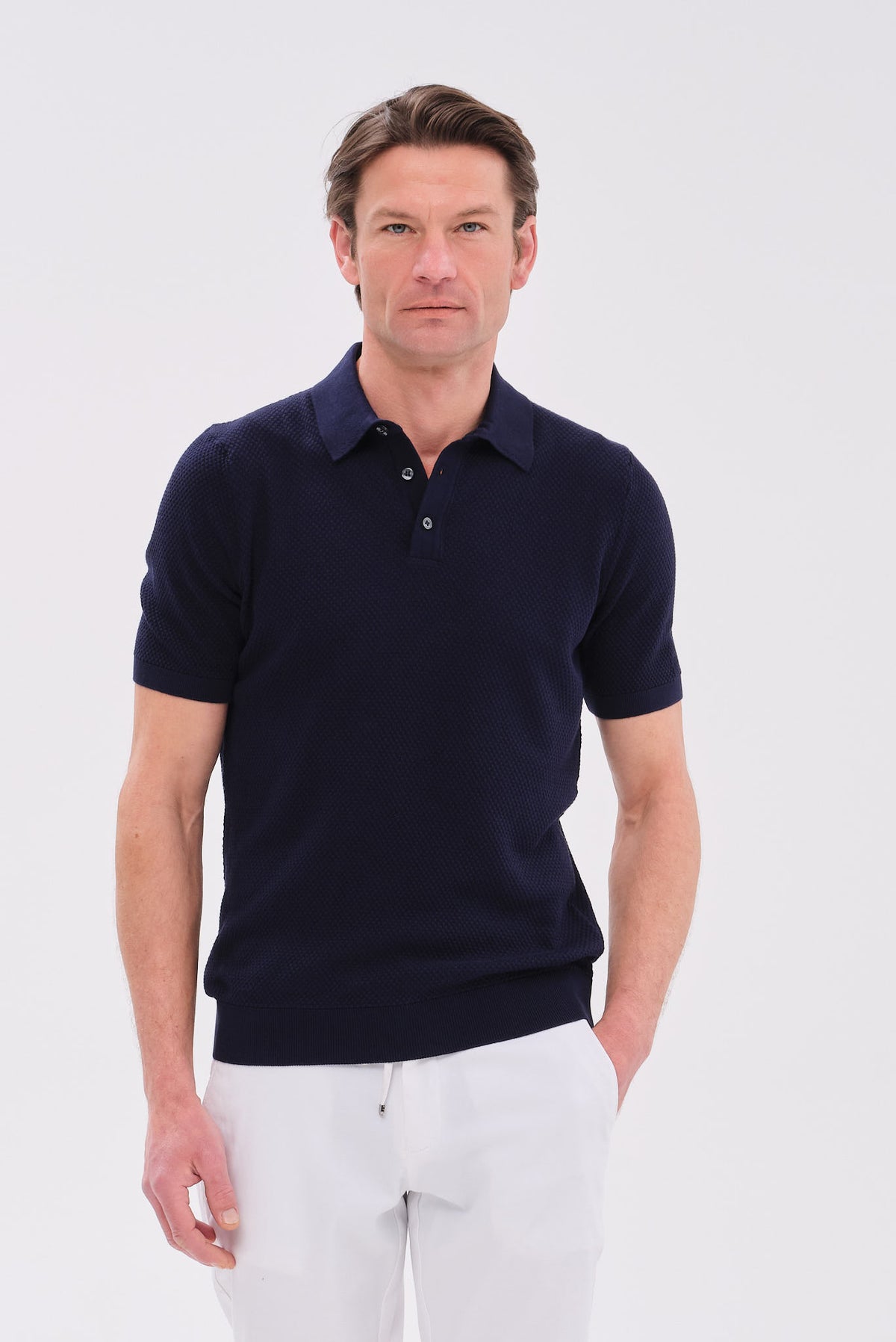 ΑΝΔΡΙΚΟ ΠΛΕΚΤΟ ΜΠΛΕ ΚΟΝΤΟΜΑΝΙΚΟ POLO PORTOBELLO'S REGULAR FIT
