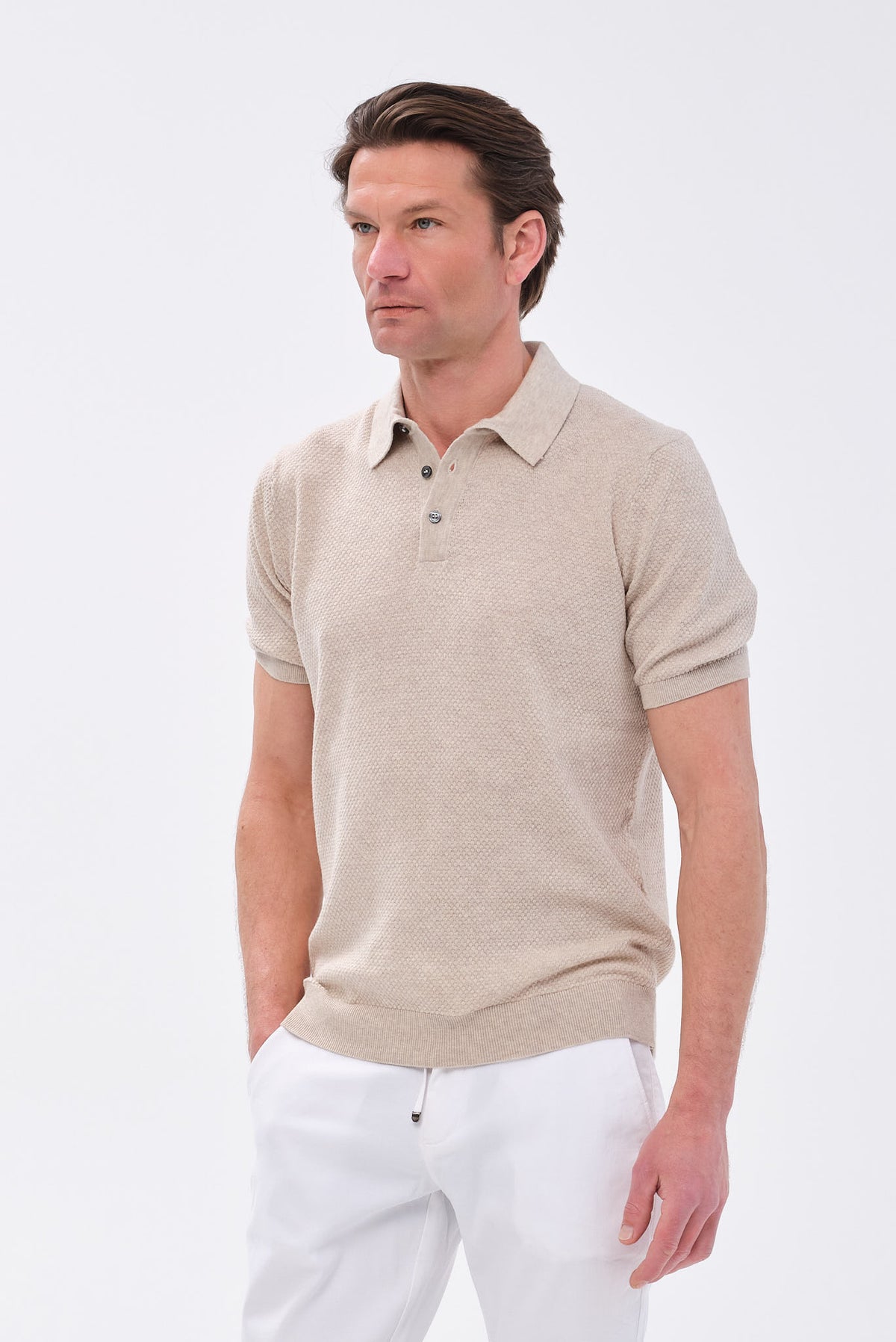 ΑΝΔΡΙΚΟ ΜΠΕΖ ΣΚΟΥΡΟ ΠΛΕΚΤΟ ΚΟΝΤΟΜΑΝΙΚΟ POLO PORTOBELLO'S REGULAR FIT