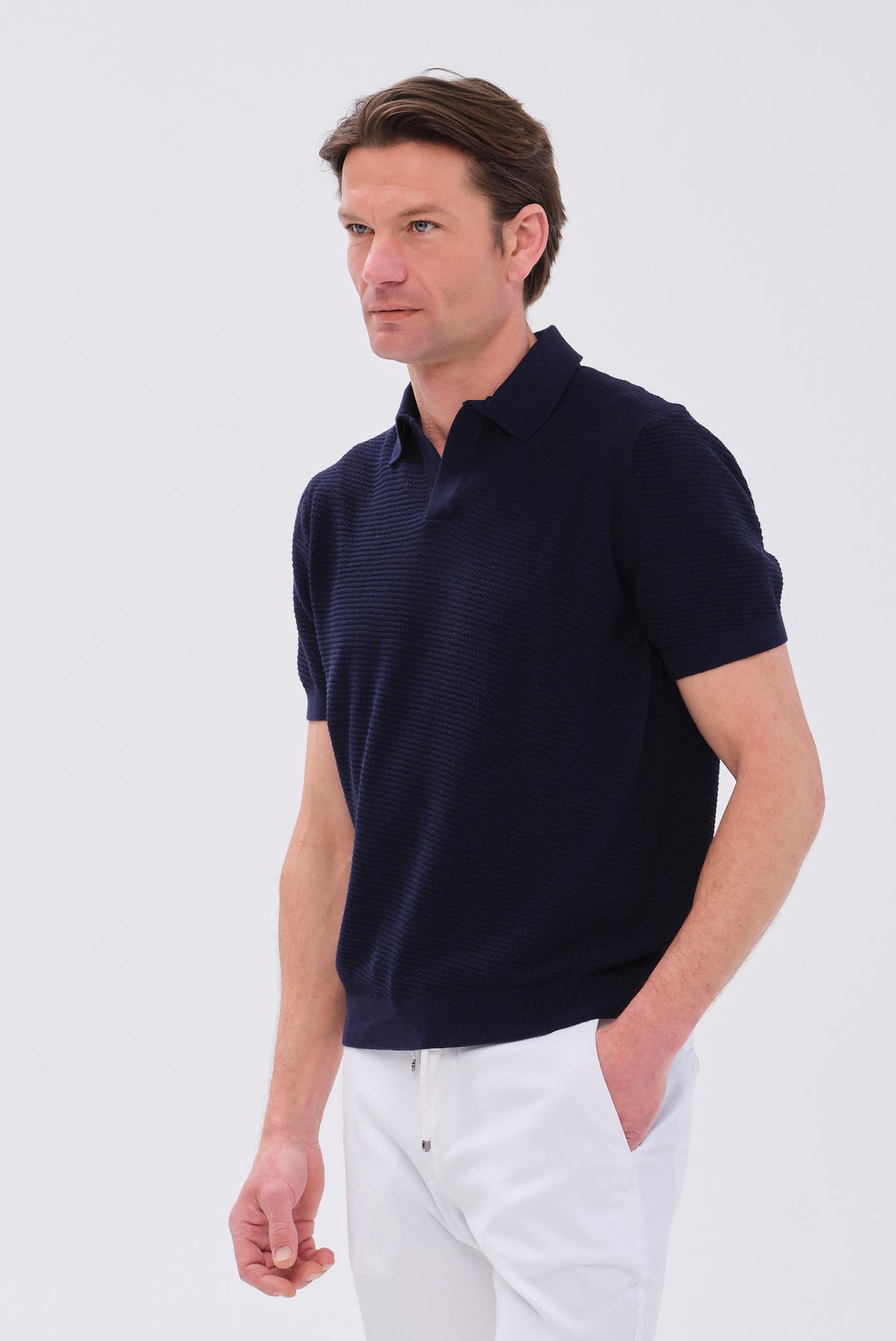 ΑΝΔΡΙΚΟ ΜΠΛΕ ΠΛΕΚΤΟ ΚΟΝΤΟΜΑΝΙΚΟ POLO PORTOBELLO'S REGULAR FIT