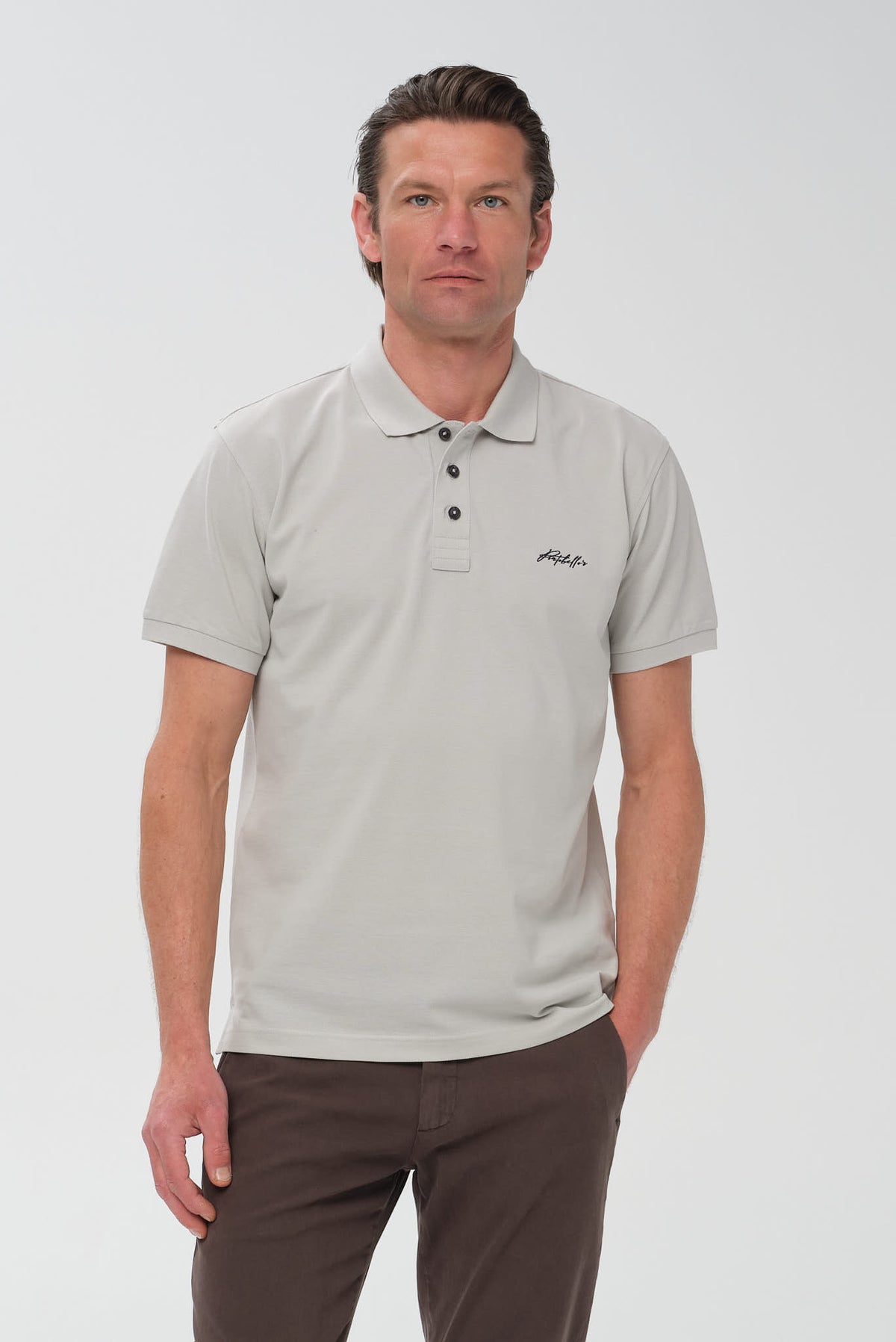 ΑΝΔΡΙΚΟ ΓΚΡΙ ΑΝΟΙΧΤΟ ΚΟΝΤΟΜΑΝΙΚΟ POLO PORTOBELLO'S REGULAR FIT