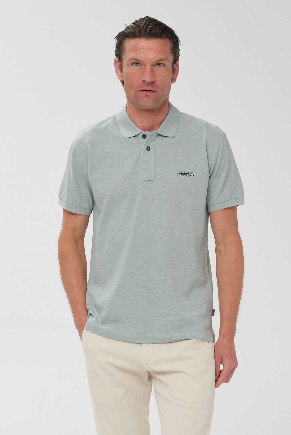 ΑΝΔΡΙΚΟ ΚΟΝΤΟΜΑΝΙΚΟ POLO PORTOBELLO'S ΣΕ ΧΡΩΜΑ ΜΕΝΤΑΣ REGULAR FIT
