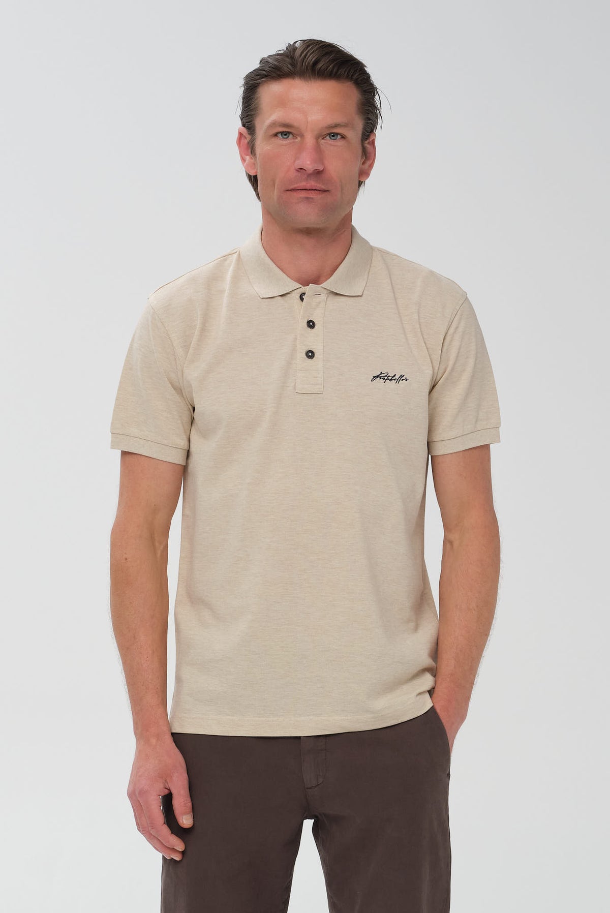 ΑΝΔΡΙΚΟ ΜΠΕΖ ΣΚΟΥΡΟ ΚΟΝΤΟΜΑΝΙΚΟ POLO PORTOBELLO'S REGULAR FIT
