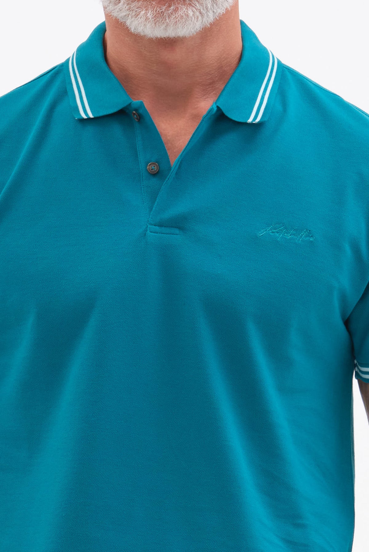 ΑΝΔΡΙΚΟ ΠΕΤΡΟΛ ΚΟΝΤΟΜΑΝΙΚΟ PIQUE POLO PORTOBELLO'S ΜΕ ΛΕΠΤΟΜΕΡΕΙΕΣ ΣΤΟΝ ΓΙΑΚΑ ΚΑΙ ΣΤΑ ΜΑΝΙΚΙΑ REGULAR FIT