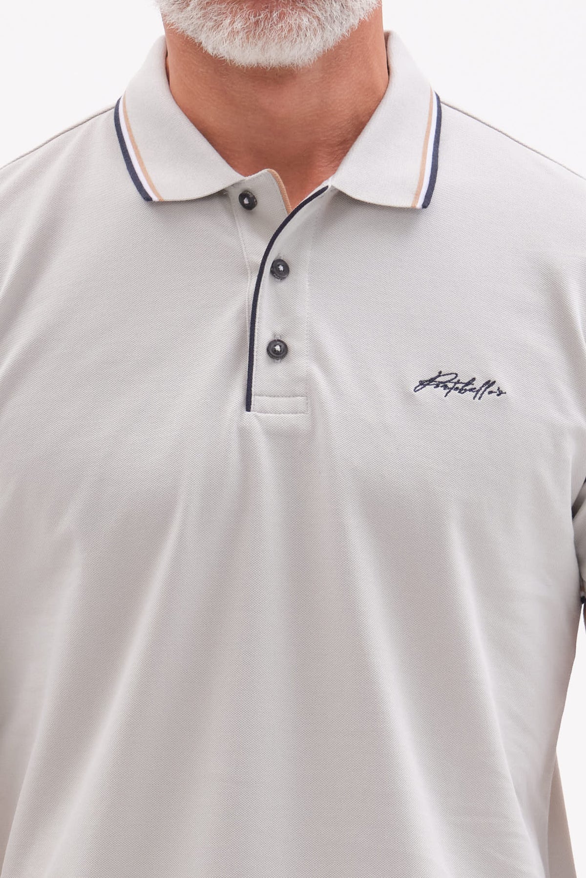 ΑΝΔΡΙΚΟ ΓΚΡΙ ΑΝΟΙΧΤΟ ΚΟΝΤΟΜΑΝΙΚΟ POLO PORTOBELLO'S ΜΕ BIO SILKY FINISH REGULAR FIT