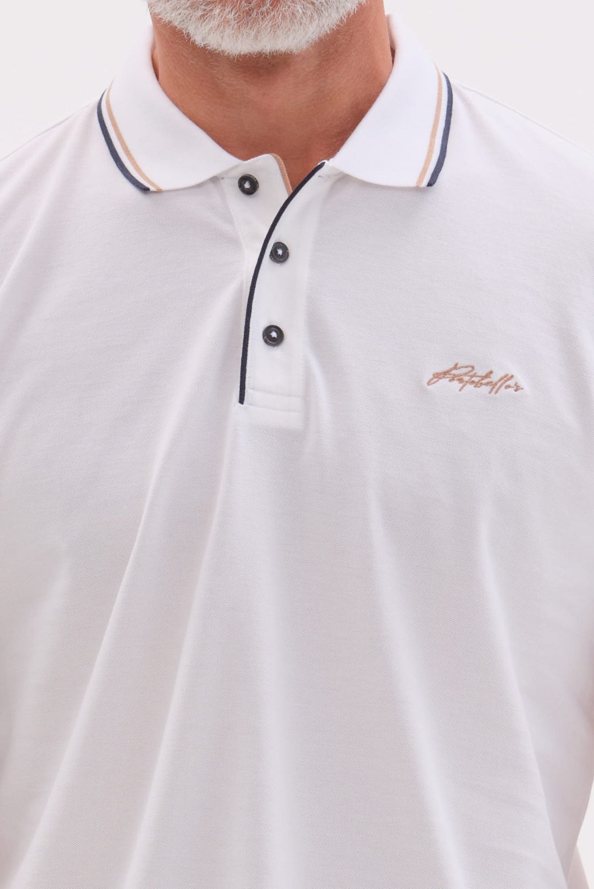 ΑΝΔΡΙΚΟ ΛΕΥΚΟ ΚΟΝΤΟΜΑΝΙΚΟ POLO PORTOBELLO'S ΜΕ BIO SILKY FINISH REGULAR FIT