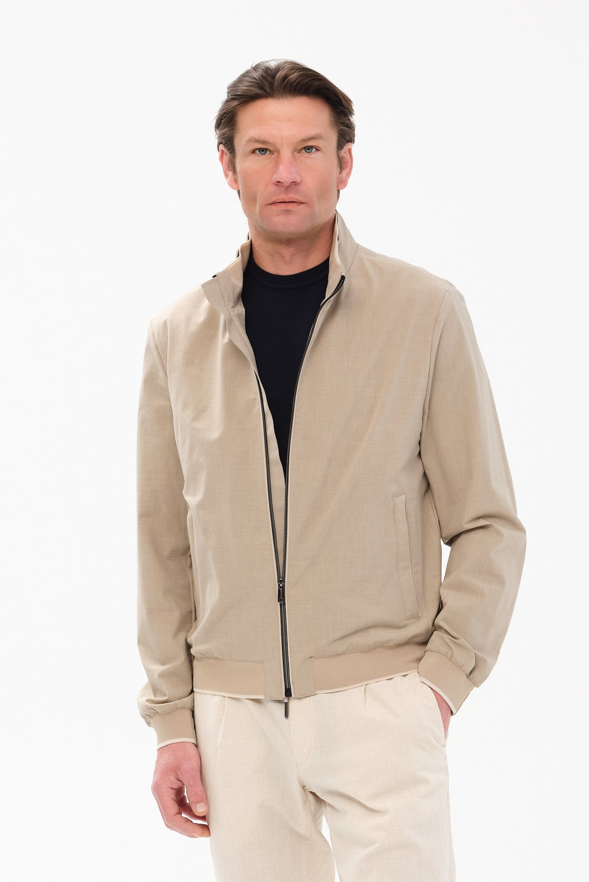 ΑΝΔΡΙΚΟ ΜΠΕΖ ΣΚΟΥΡΟ JACKET MILESTONE REGULAR FIT